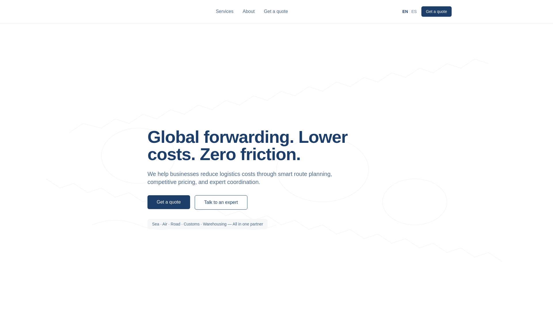 website screenshot of https://vectoriacargo.com