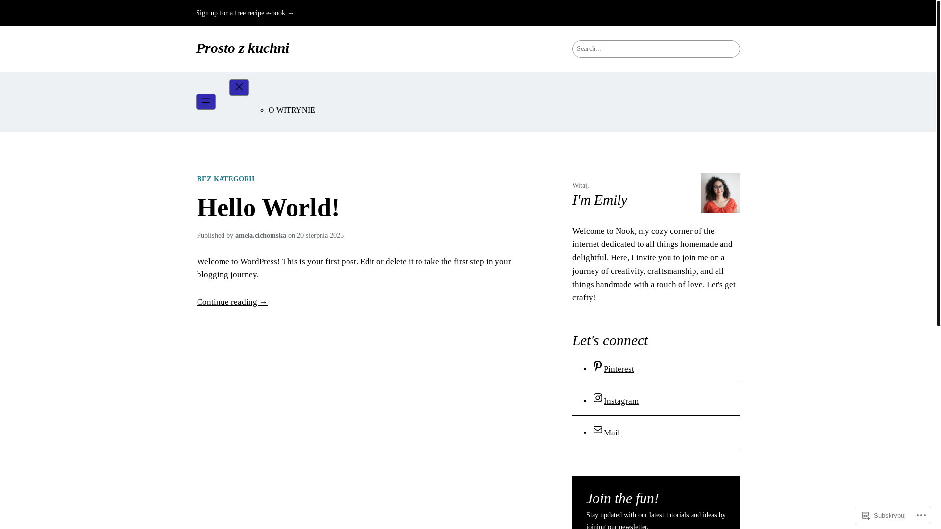 website screenshot of https://prostozkuchni.blog/