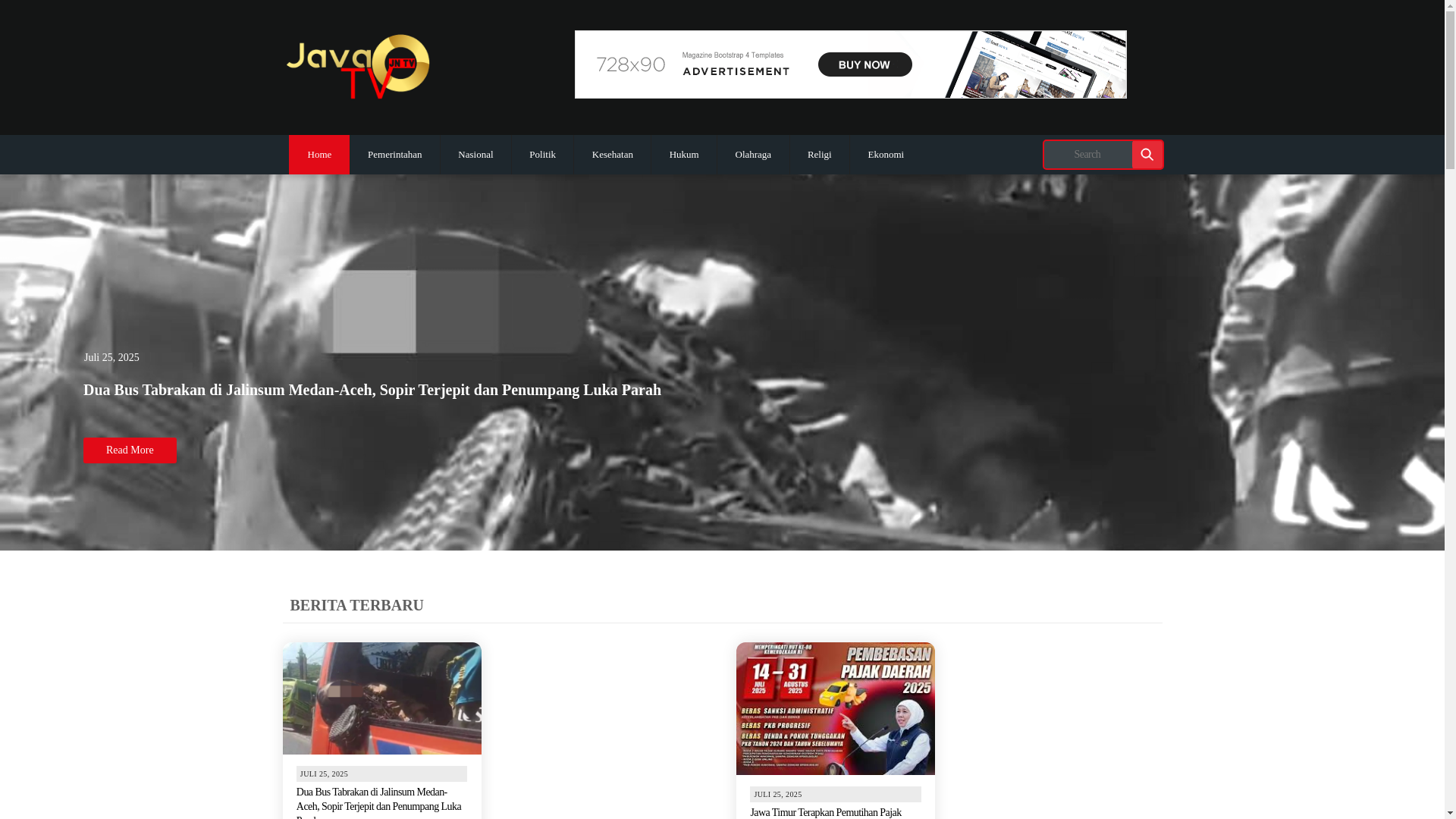 website screenshot of https://javatv.co.id/