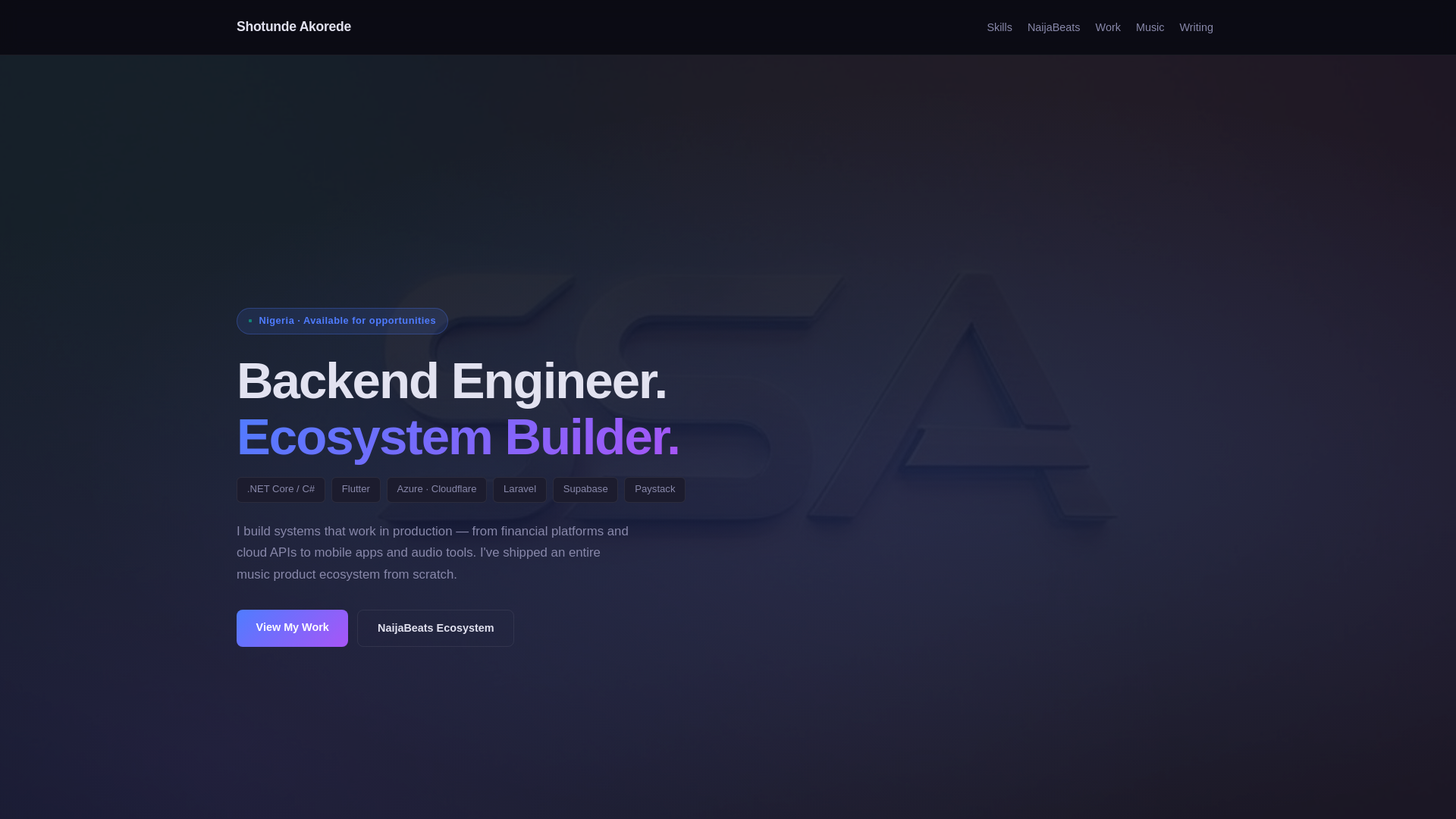 website screenshot of https://shotundeakorede.pages.dev/