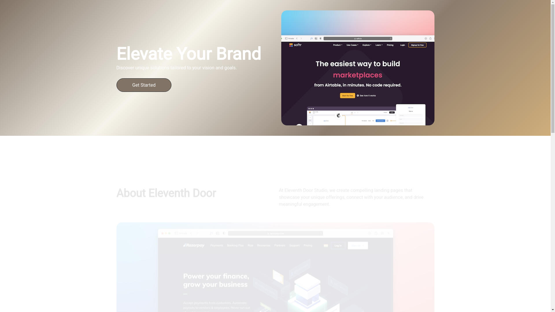 website screenshot of https://eleventhdoor.studio/