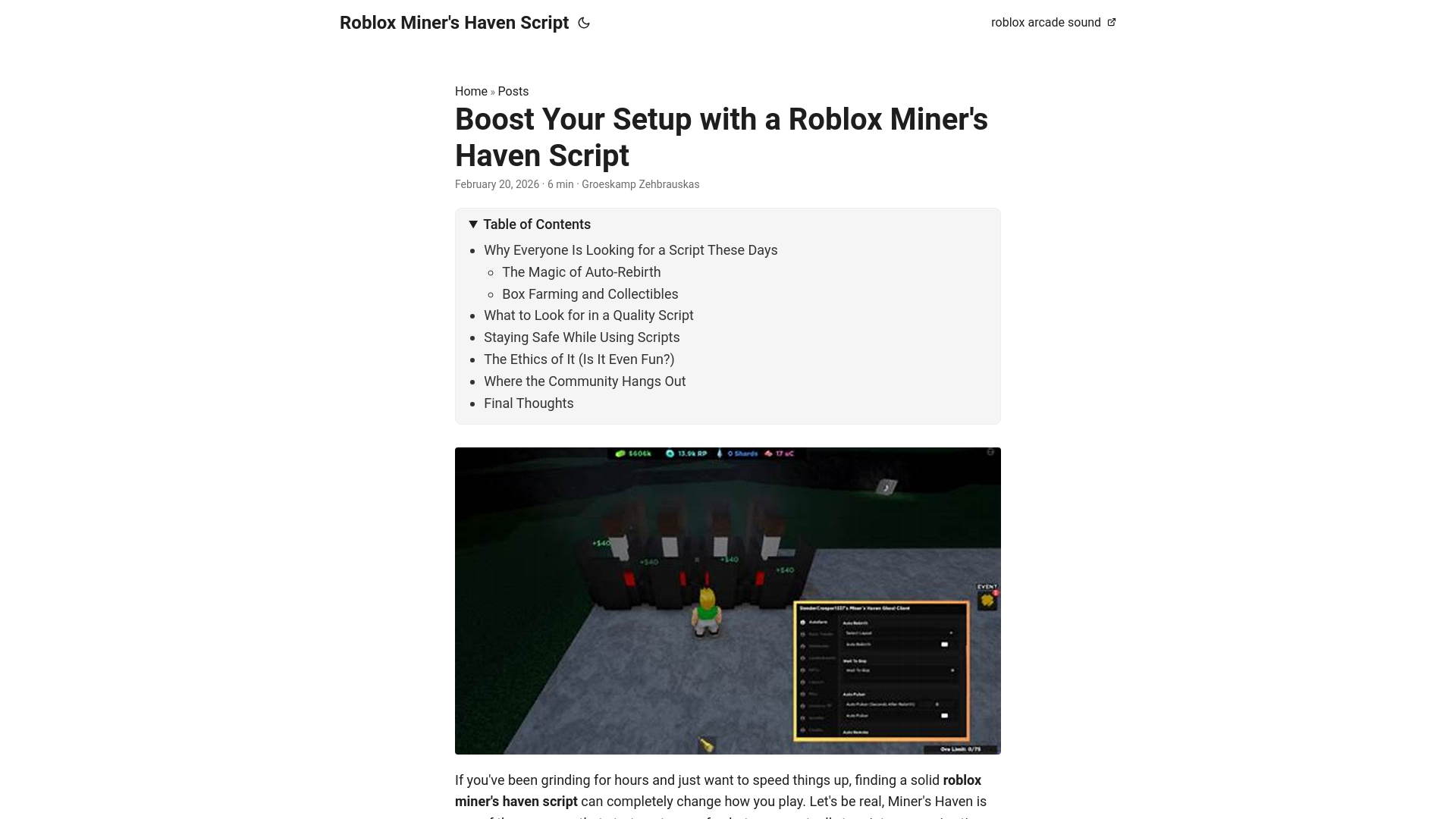 website screenshot of https://roblox-miners-haven-script3.pages.dev/