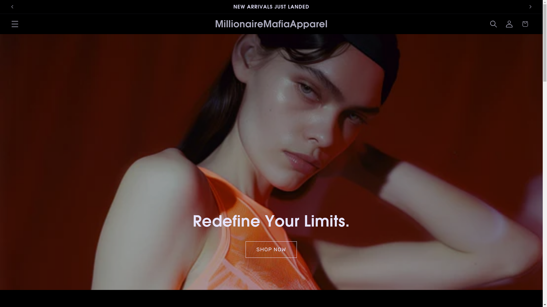 website screenshot of https://millionairemafiaapparel.store/