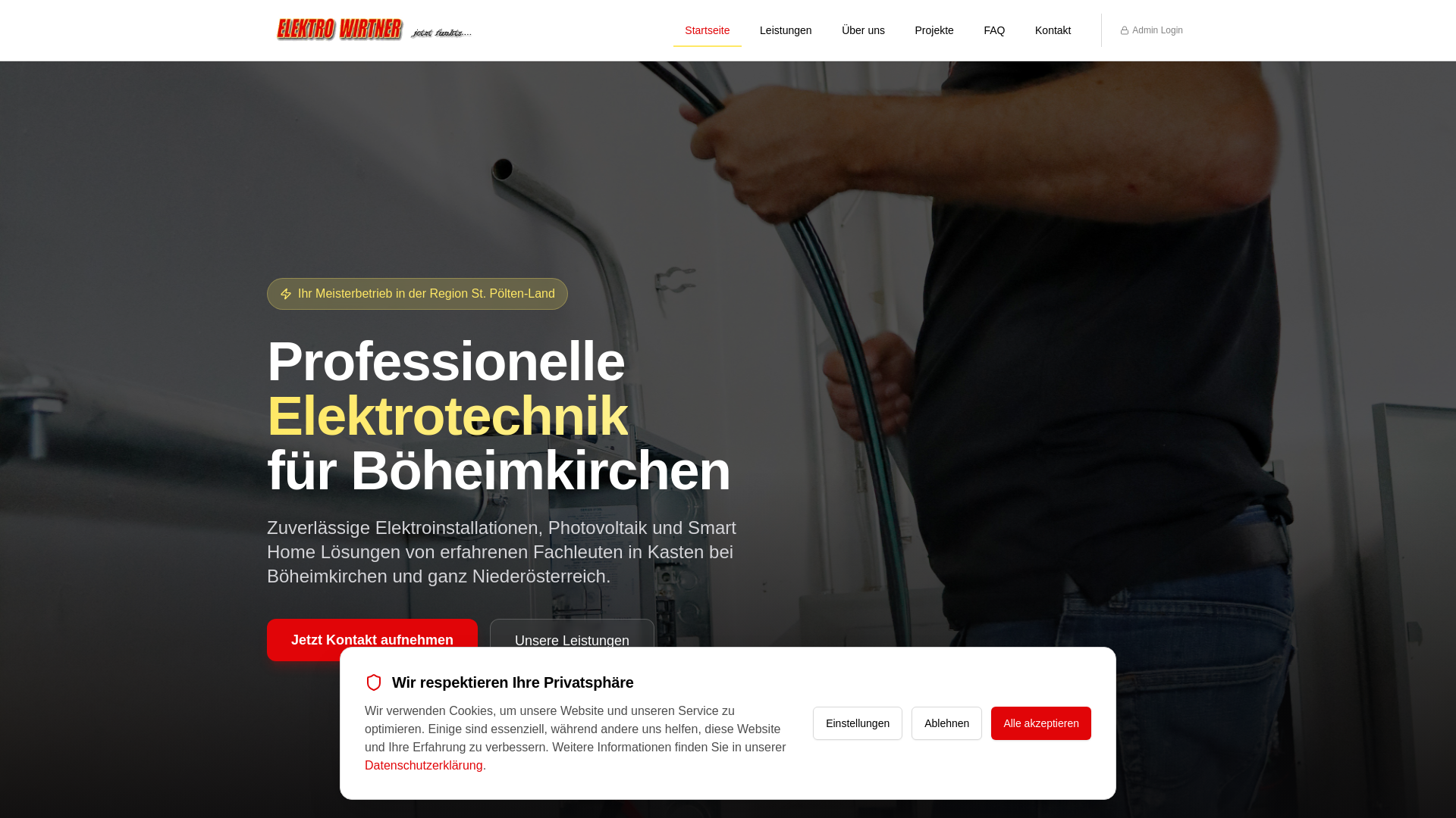 website screenshot of https://elektro-wirtner-muster.site