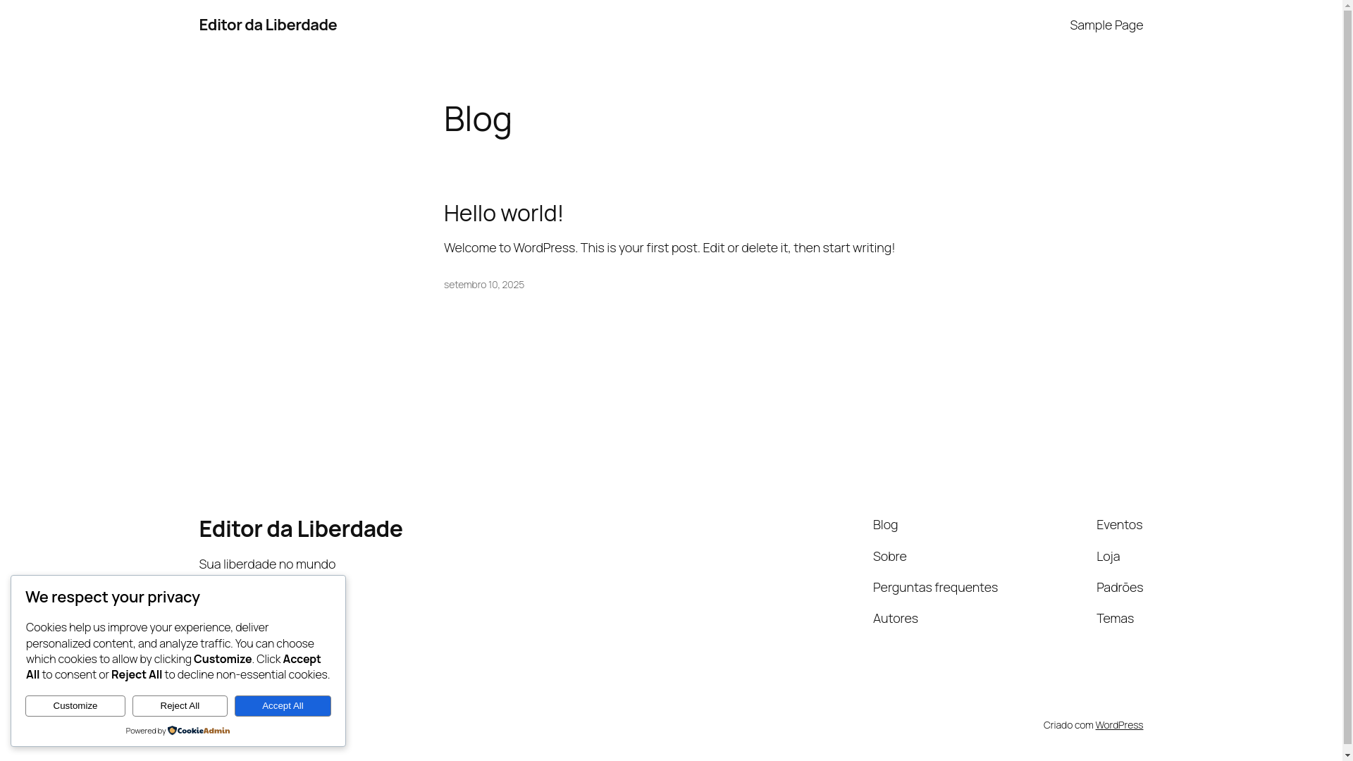 website screenshot of https://editordaliberdade.com.br/