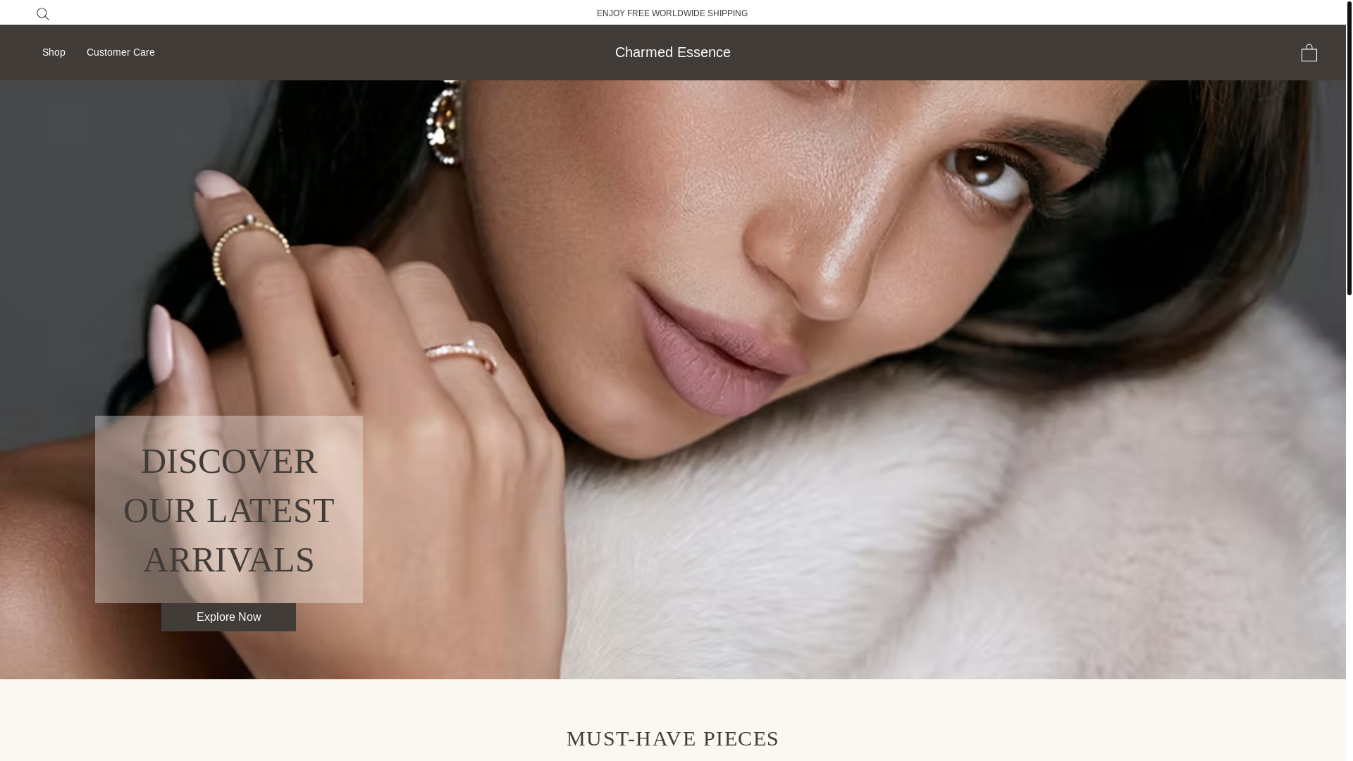 website screenshot of https://charmedessence.shop/