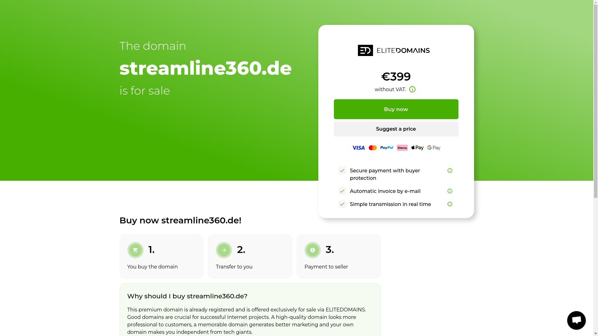 website screenshot of https://streamline360.de/
