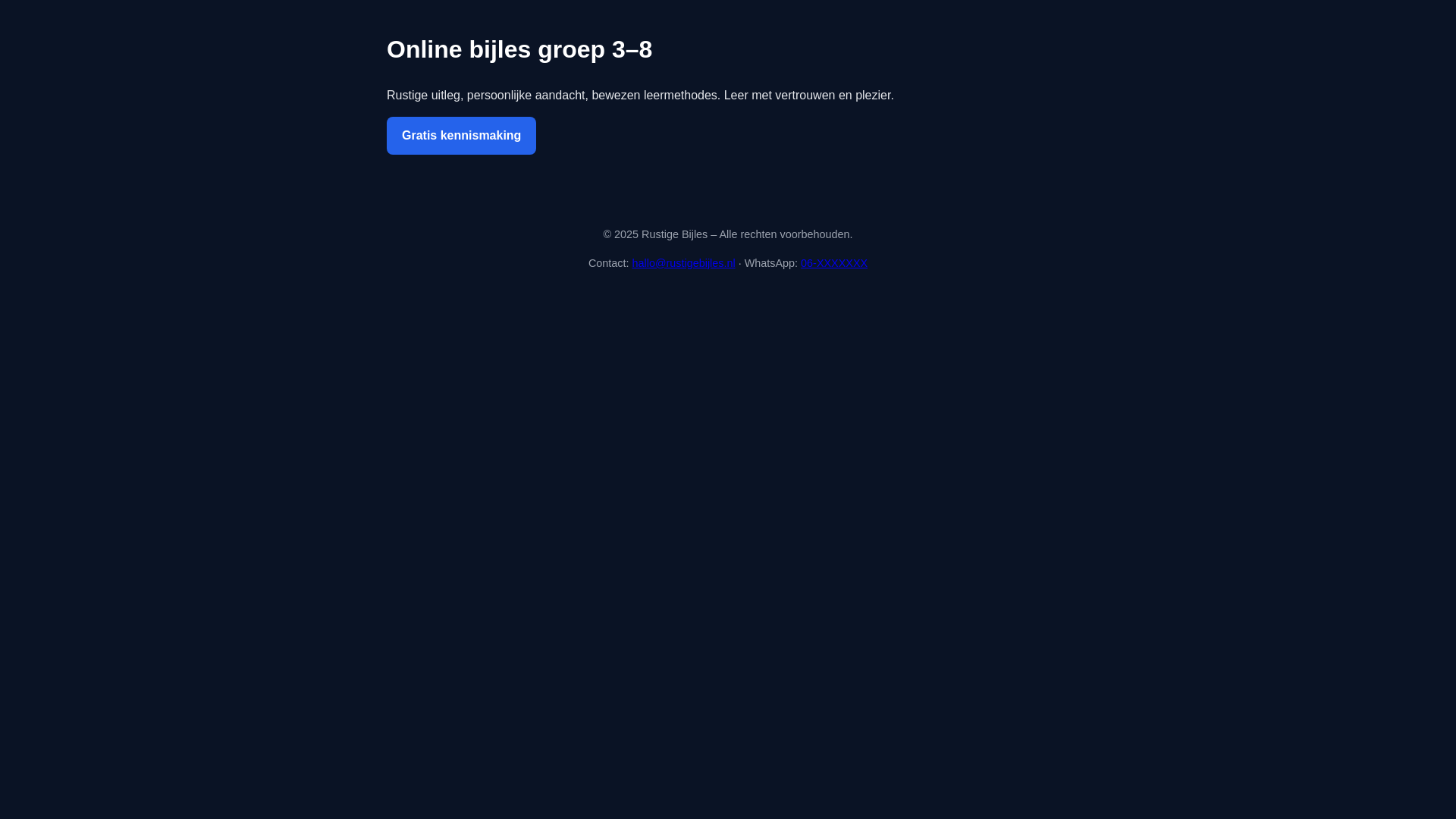 website screenshot of https://rustigebijles.com/