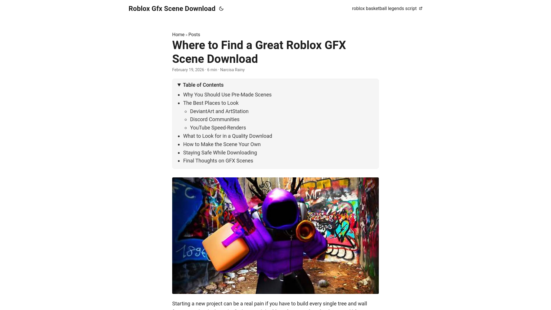 website screenshot of https://roblox-gfx-scene-download.pages.dev/