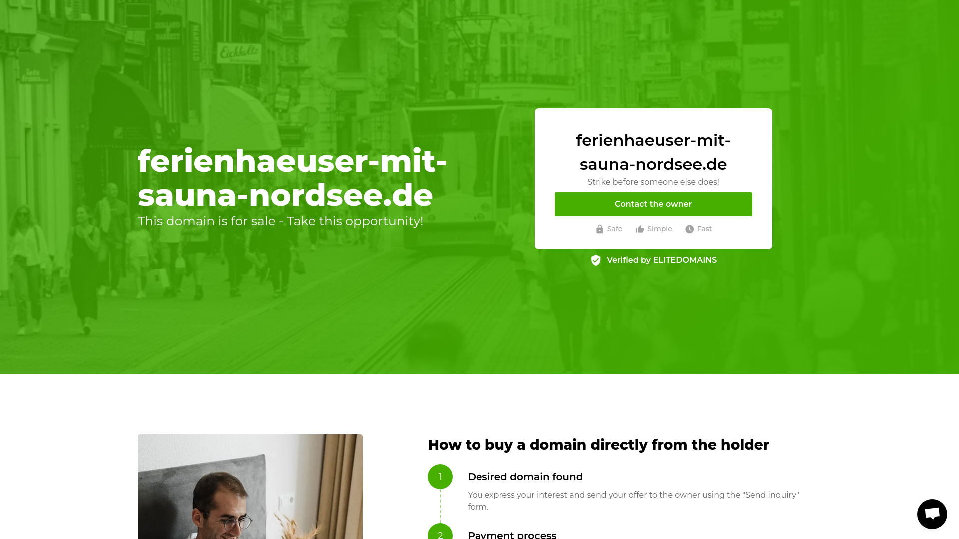 website screenshot of https://ferienhaeuser-mit-sauna-nordsee.de/