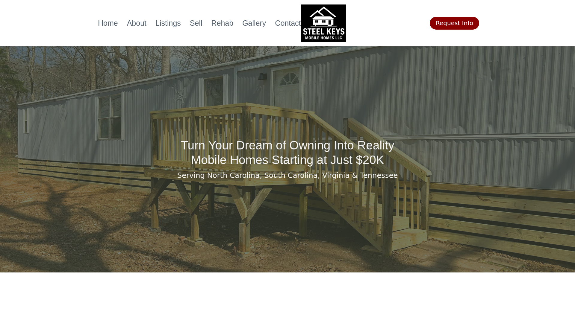 website screenshot of https://steelkeysmobilehomes.com/