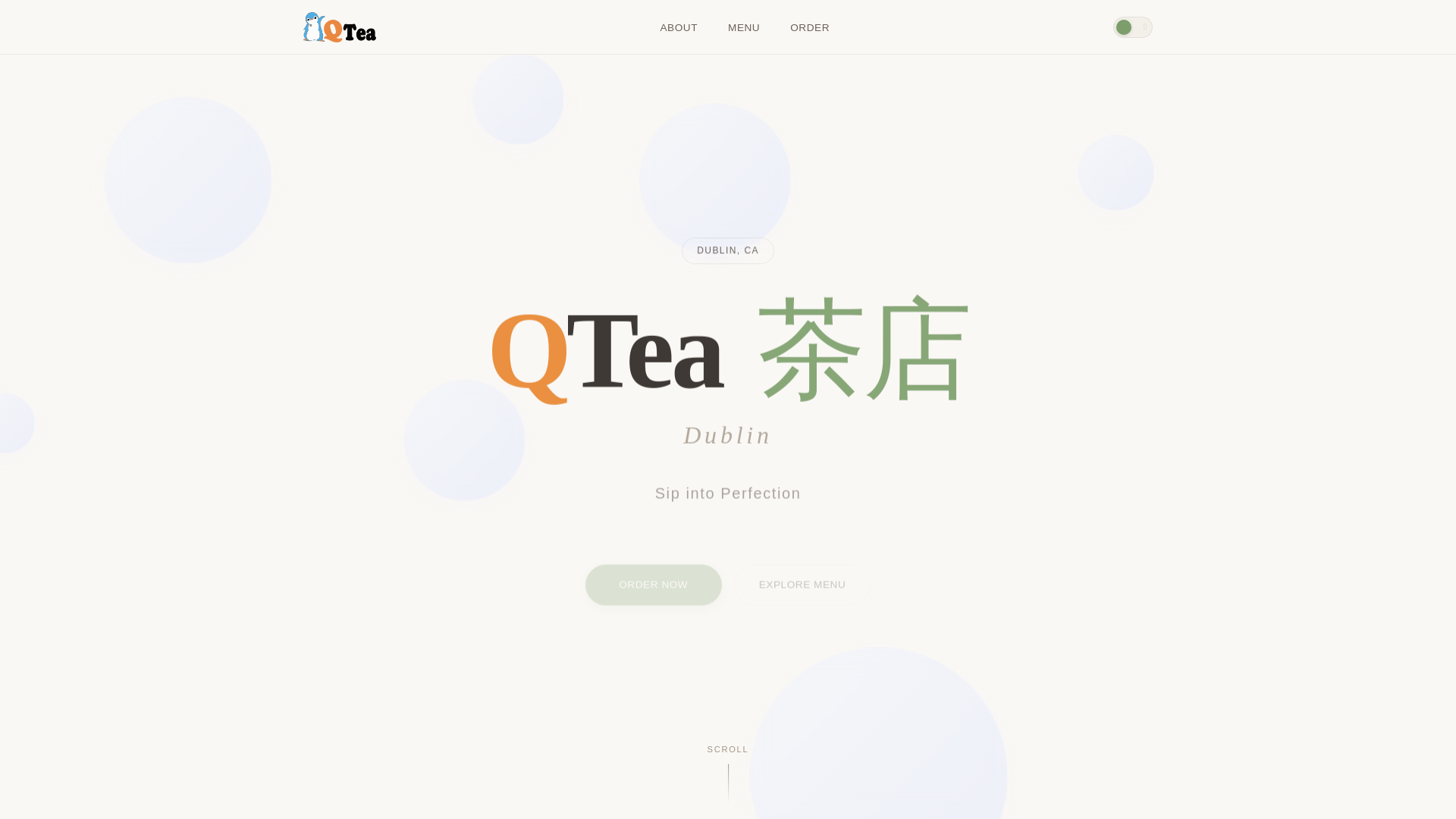 website screenshot of https://qteadublin.xyz/
