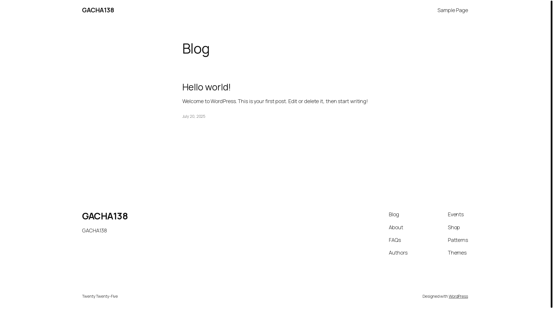 website screenshot of https://gacha138.co/