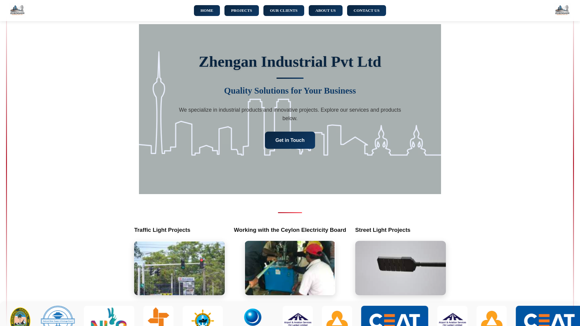 website screenshot of https://zhenganind.com/
