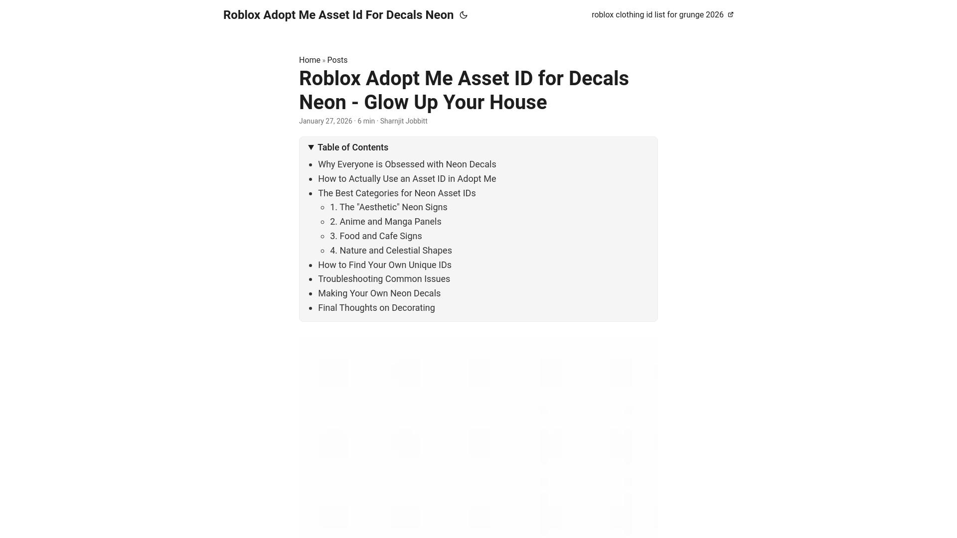 website screenshot of https://robloxadoptmeassetidfordecalsneon.pages.dev/