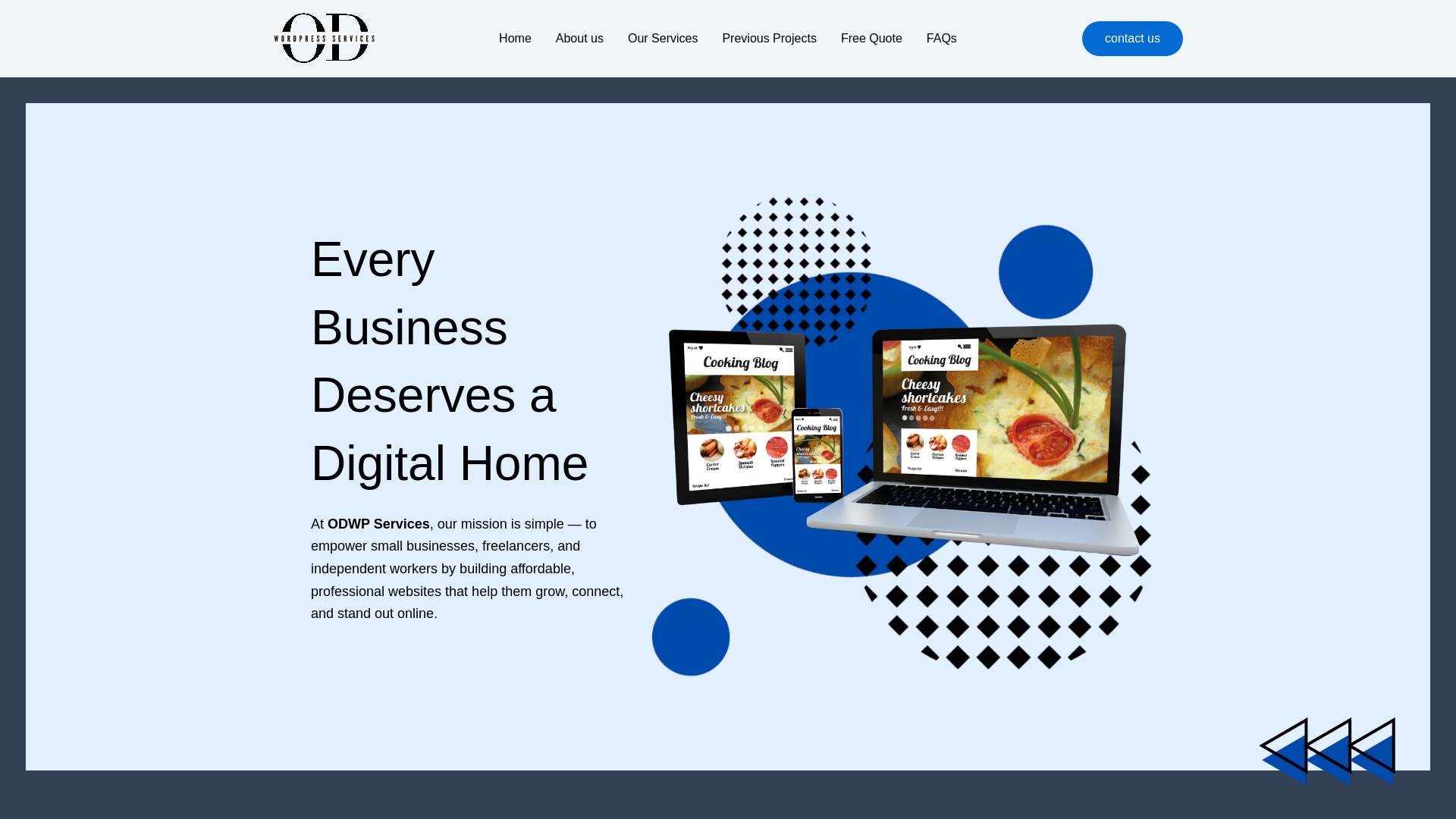website screenshot of https://odwpservices.uk/