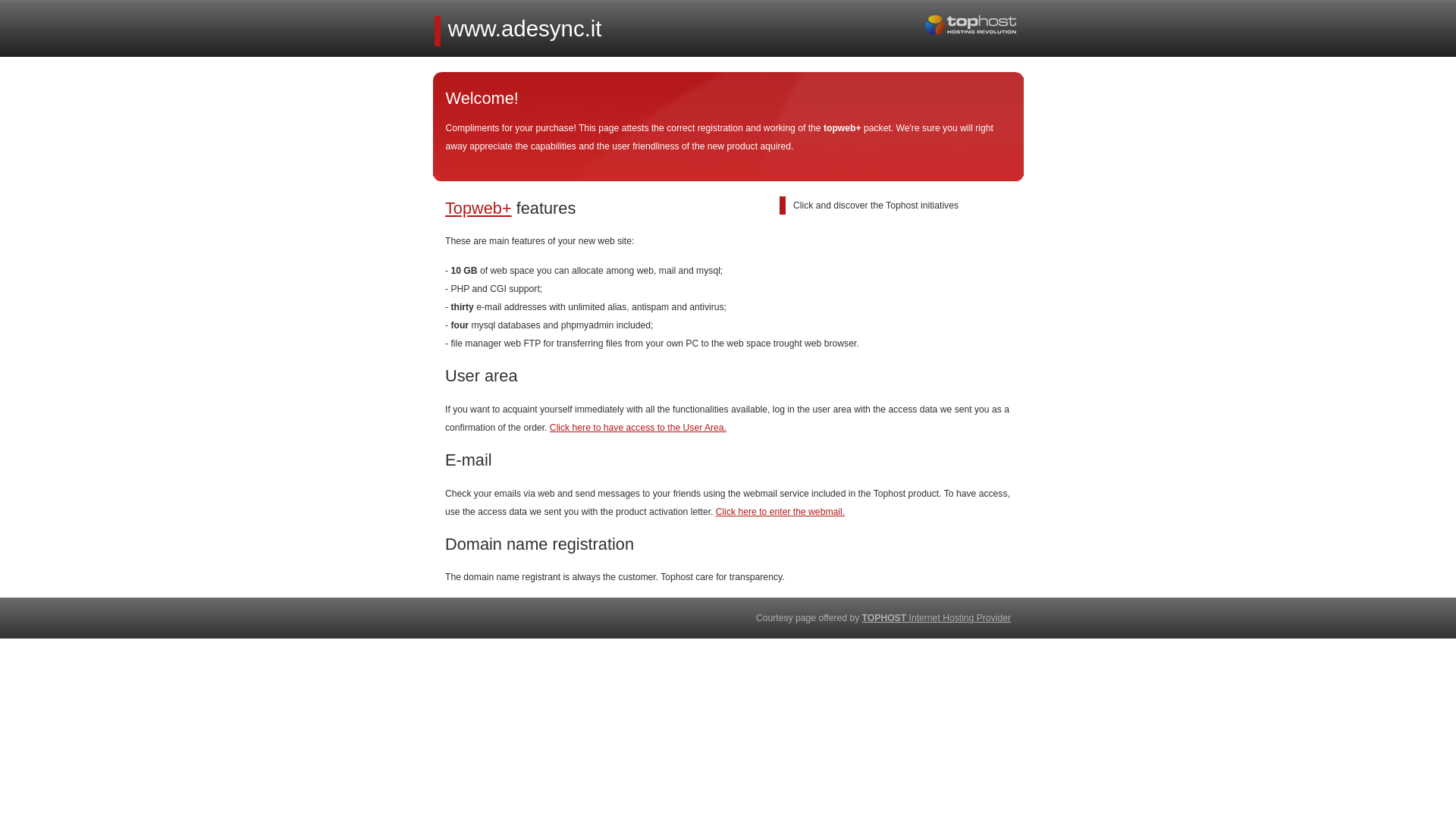 website screenshot of https://adesync.it/