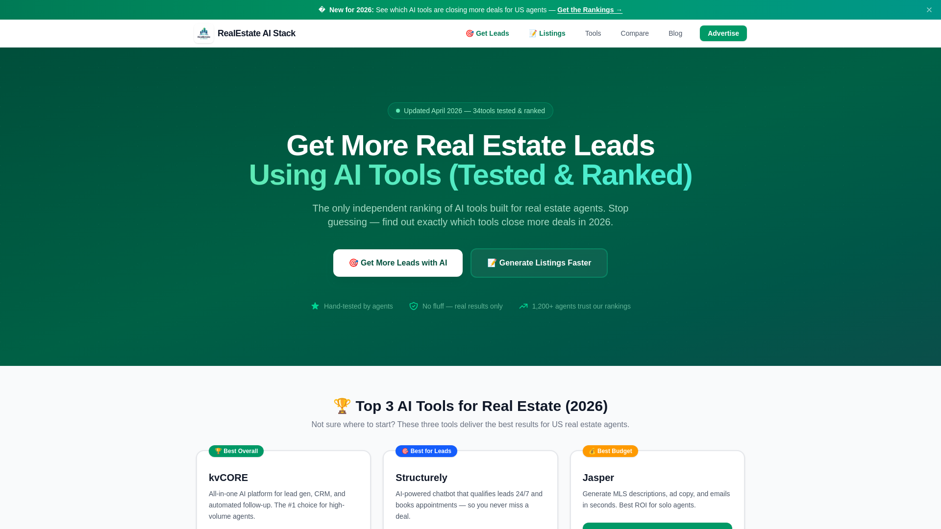 website screenshot of https://reaistack.com
