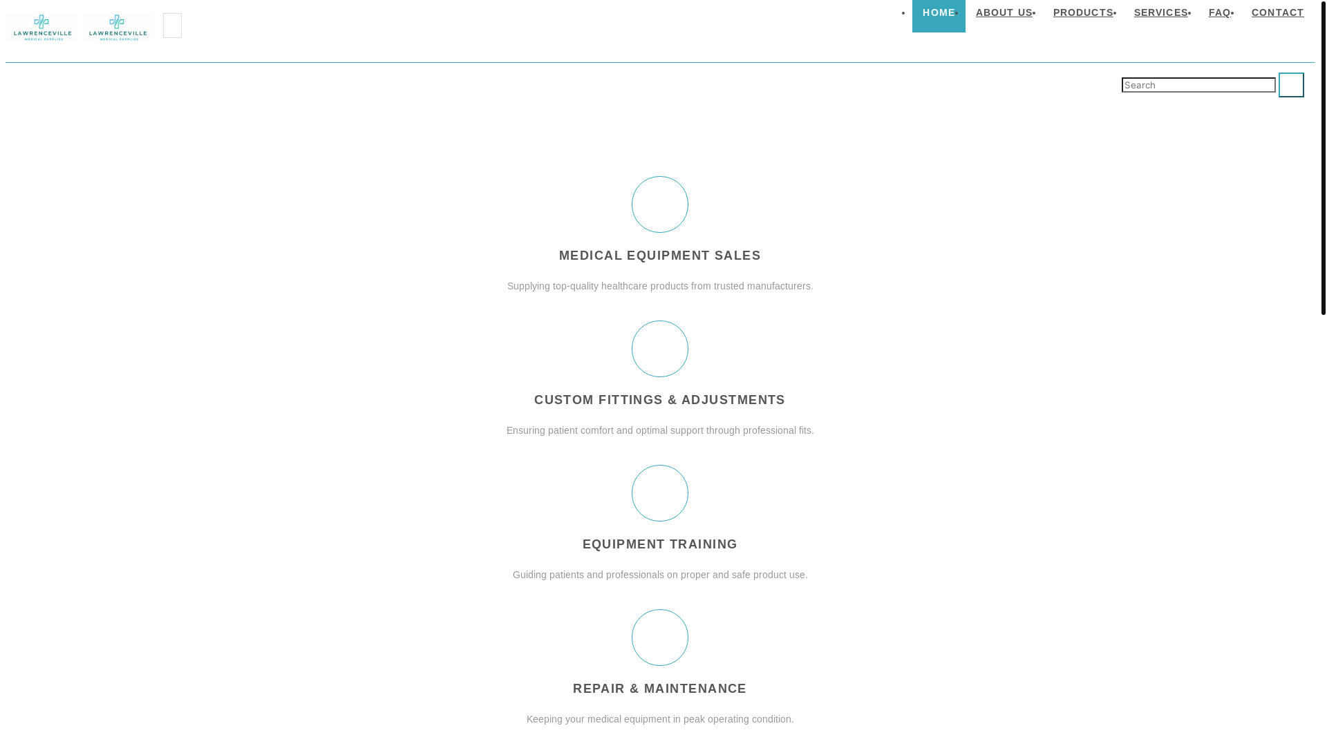 website screenshot of https://lawrencevillemedsupplies.com/