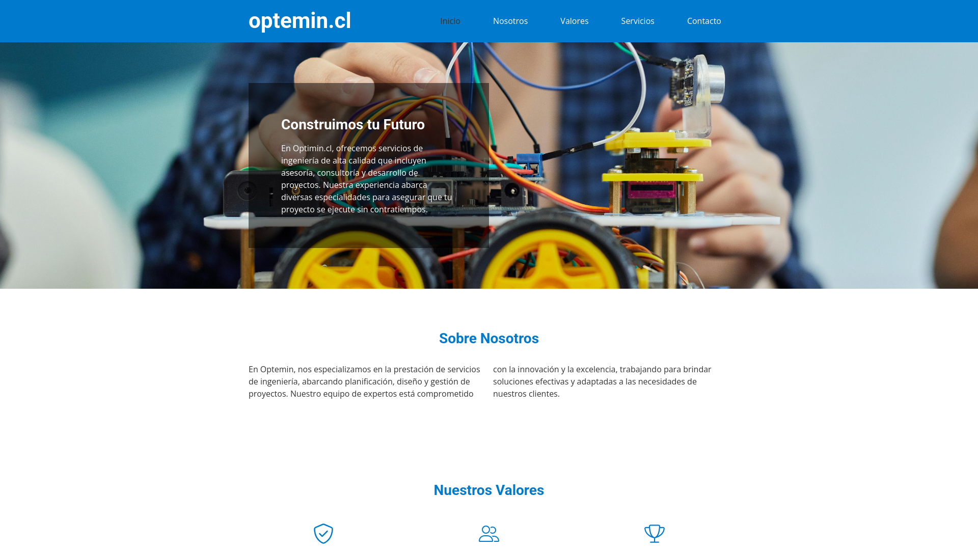 website screenshot of https://optemin.cl/