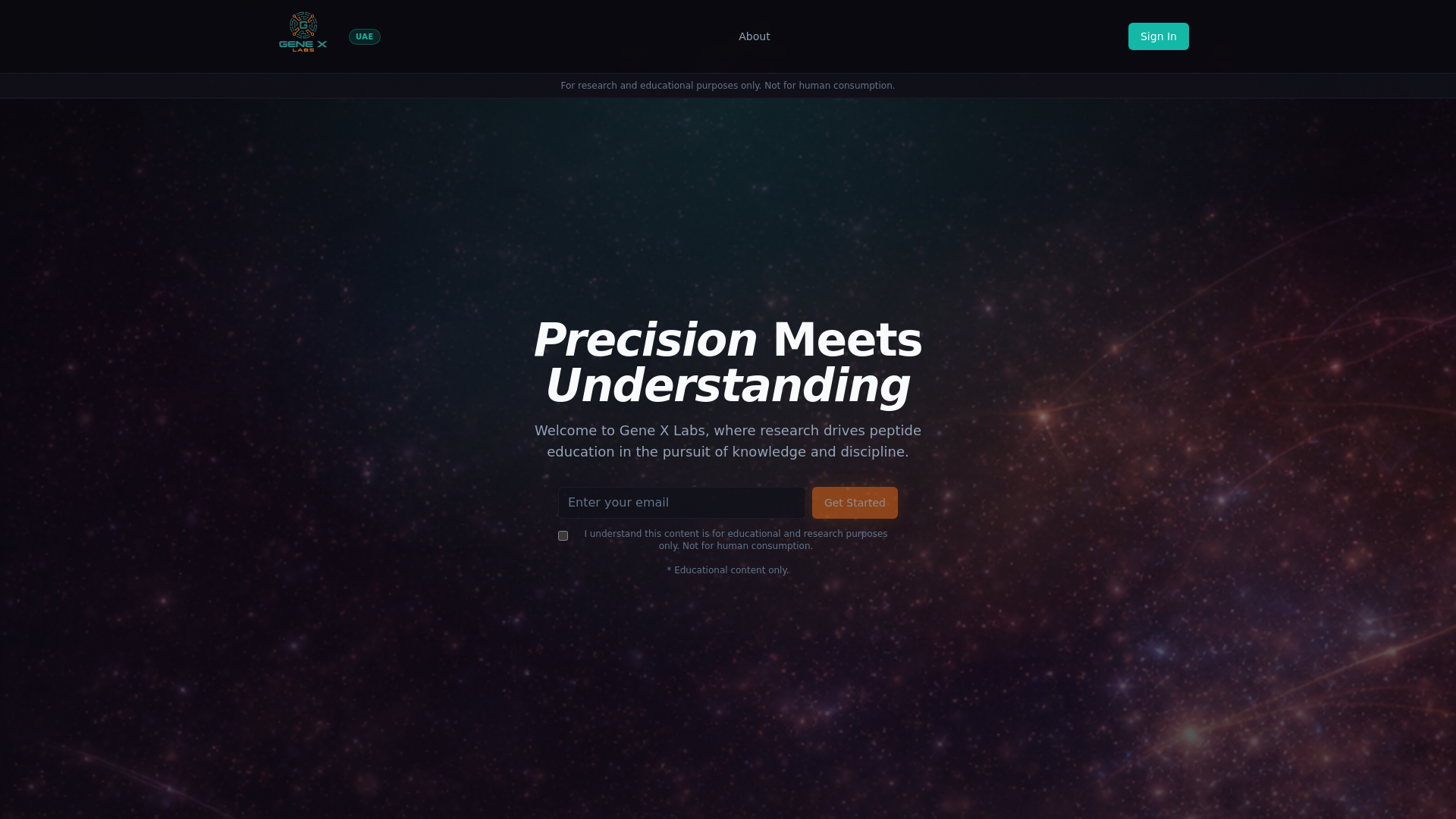 website screenshot of https://genexae.com/
