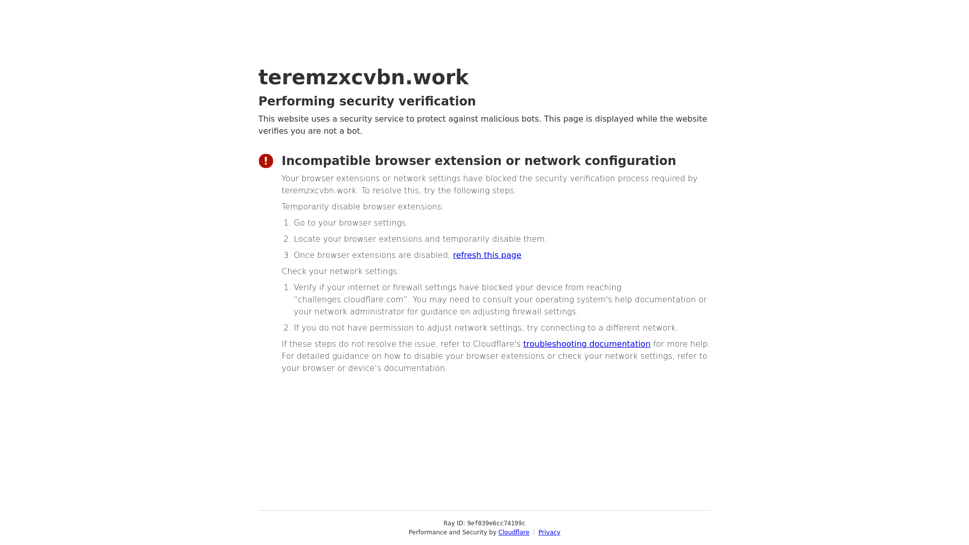 website screenshot of https://teremzxcvbn.work