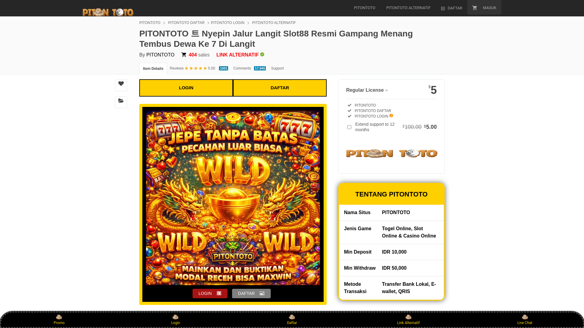 website screenshot of https://linkpitontotosedap.pages.dev/