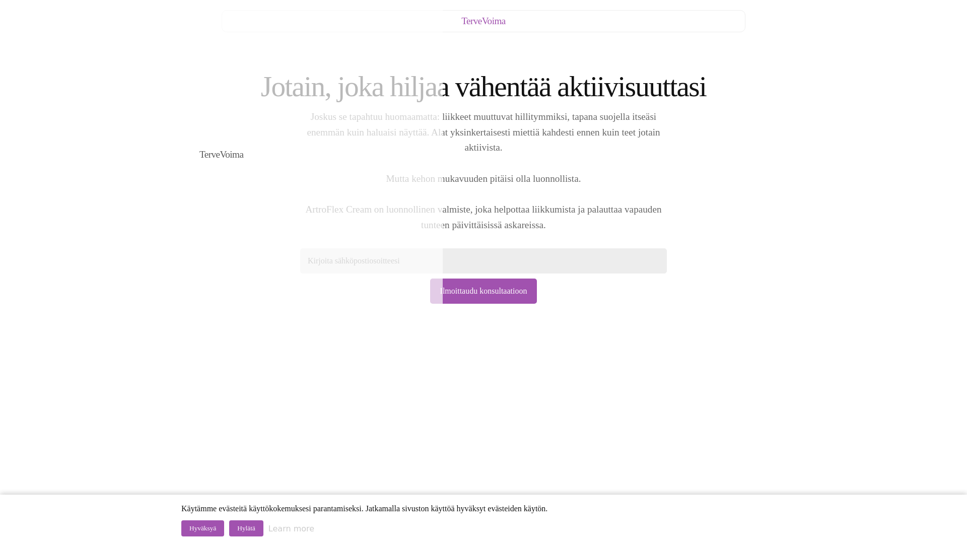 website screenshot of https://tervevoimaaj.info