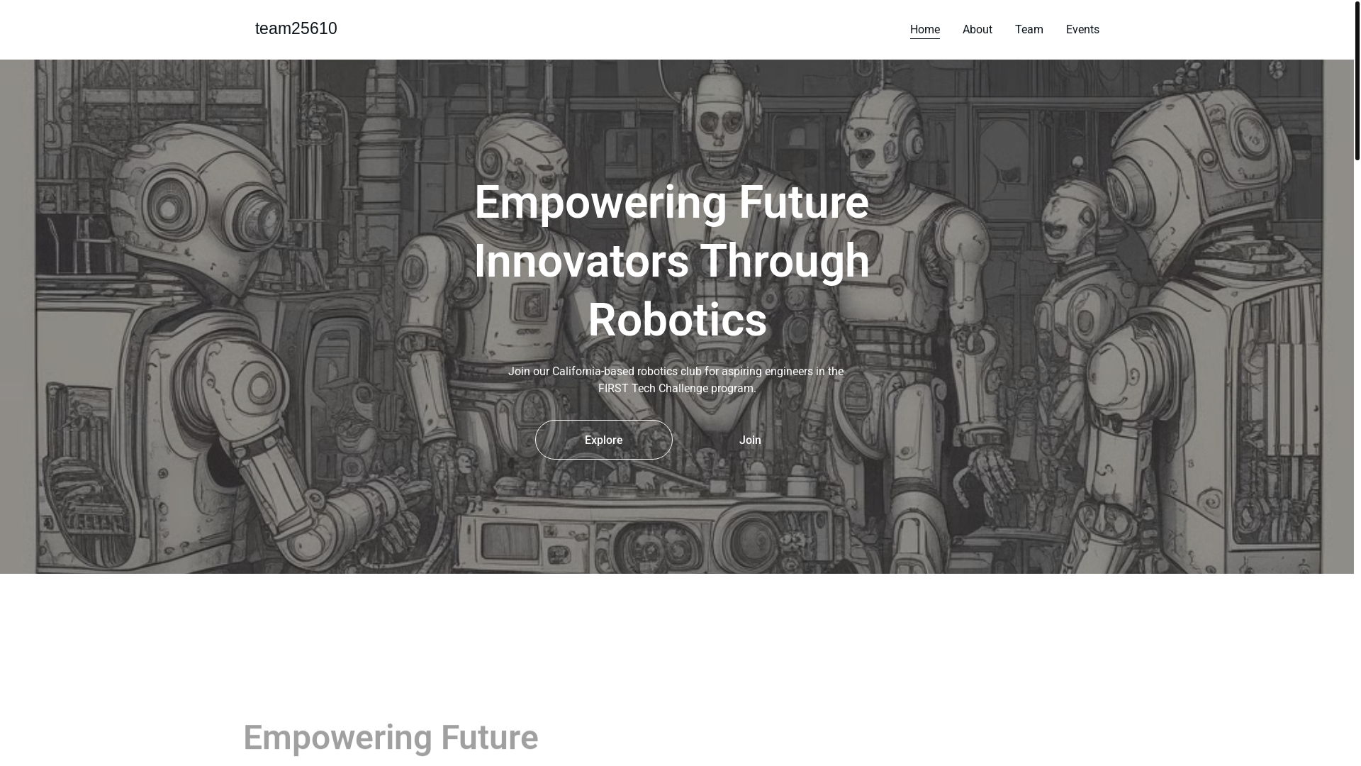 website screenshot of https://team25610.org/