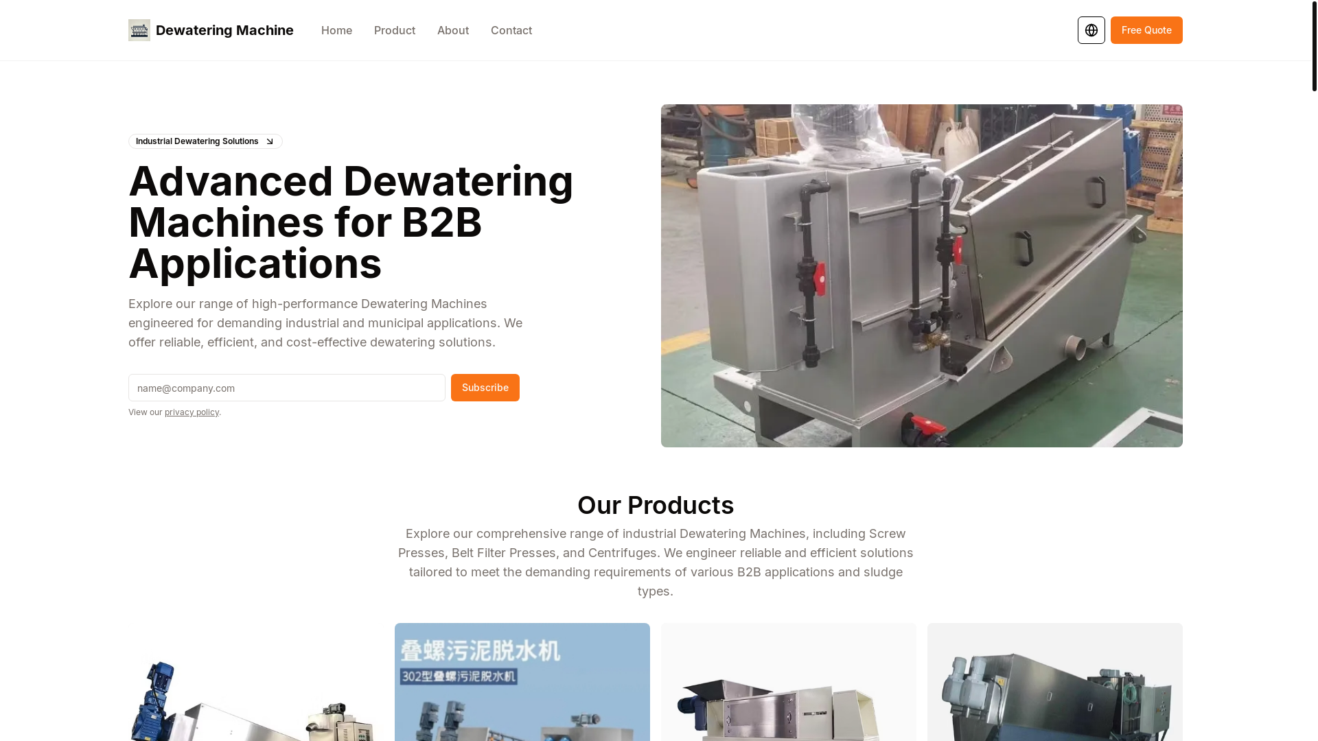website screenshot of https://dewatering-machine.pages.dev/