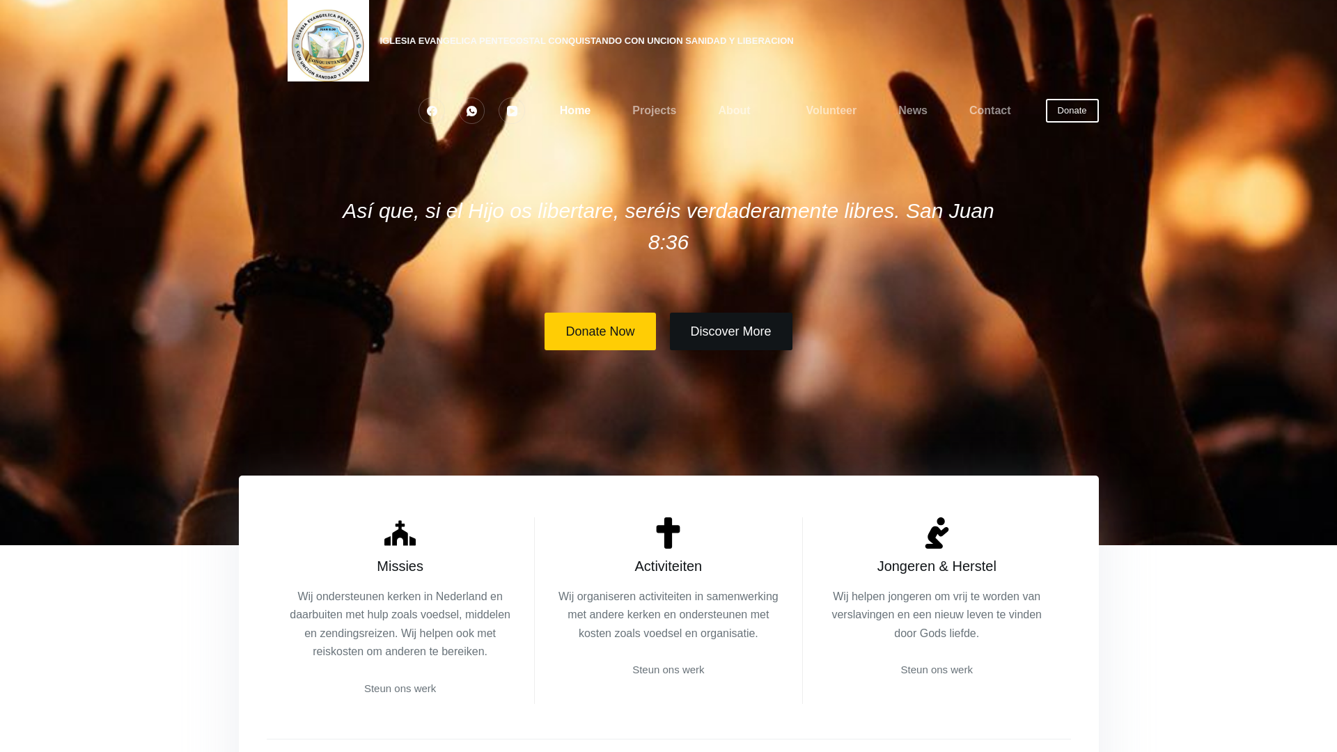 website screenshot of https://conquistandoconuncionyliberacion.nl/