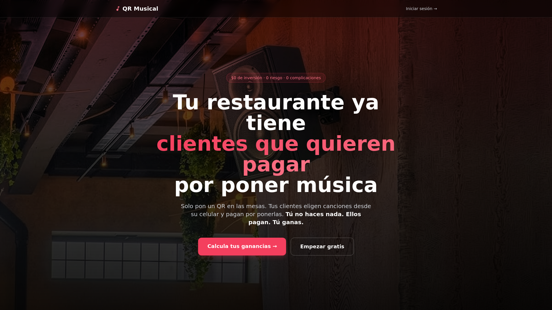 website screenshot of https://qrmusical.com/