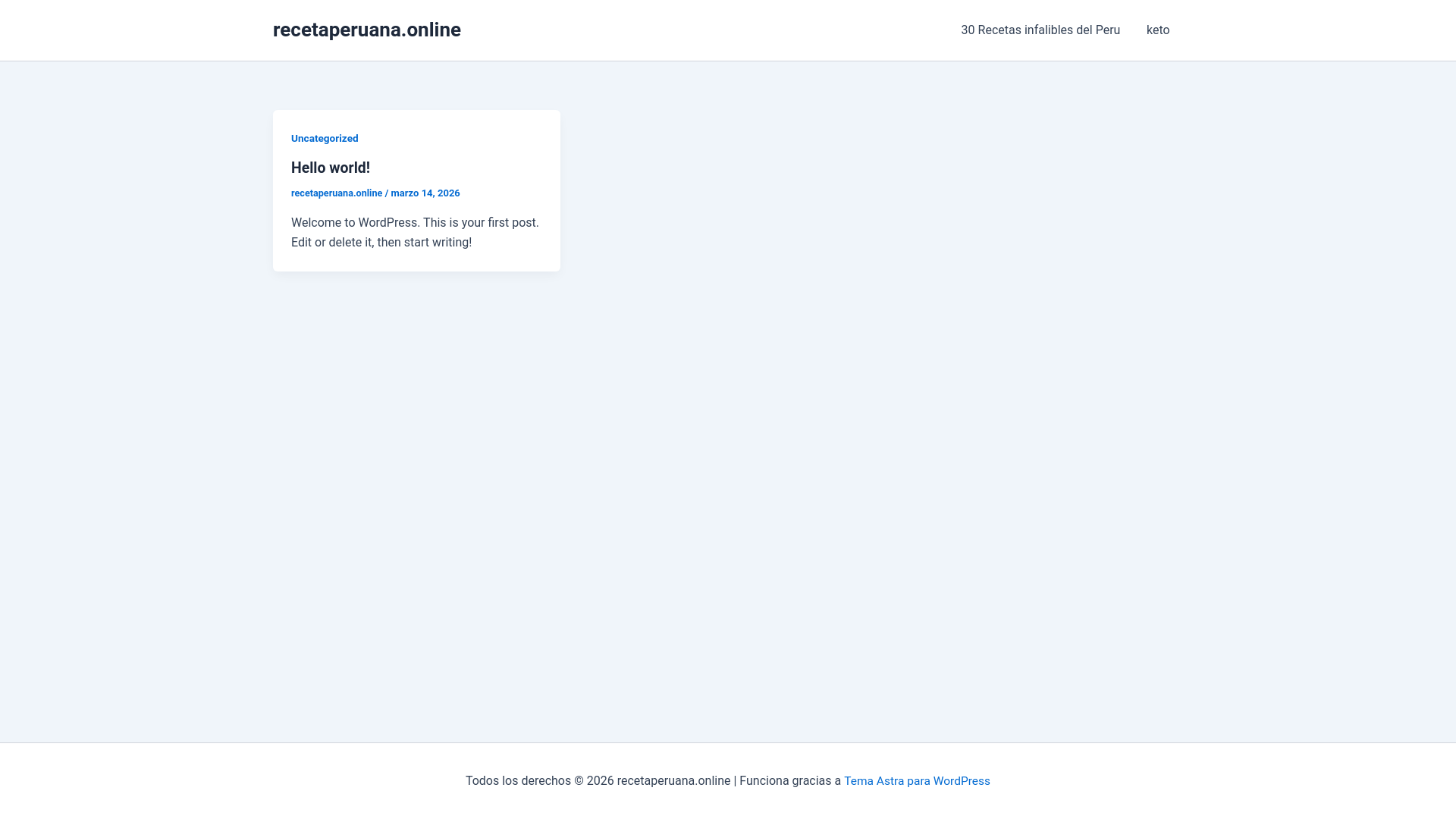 website screenshot of https://recetaperuana.online/