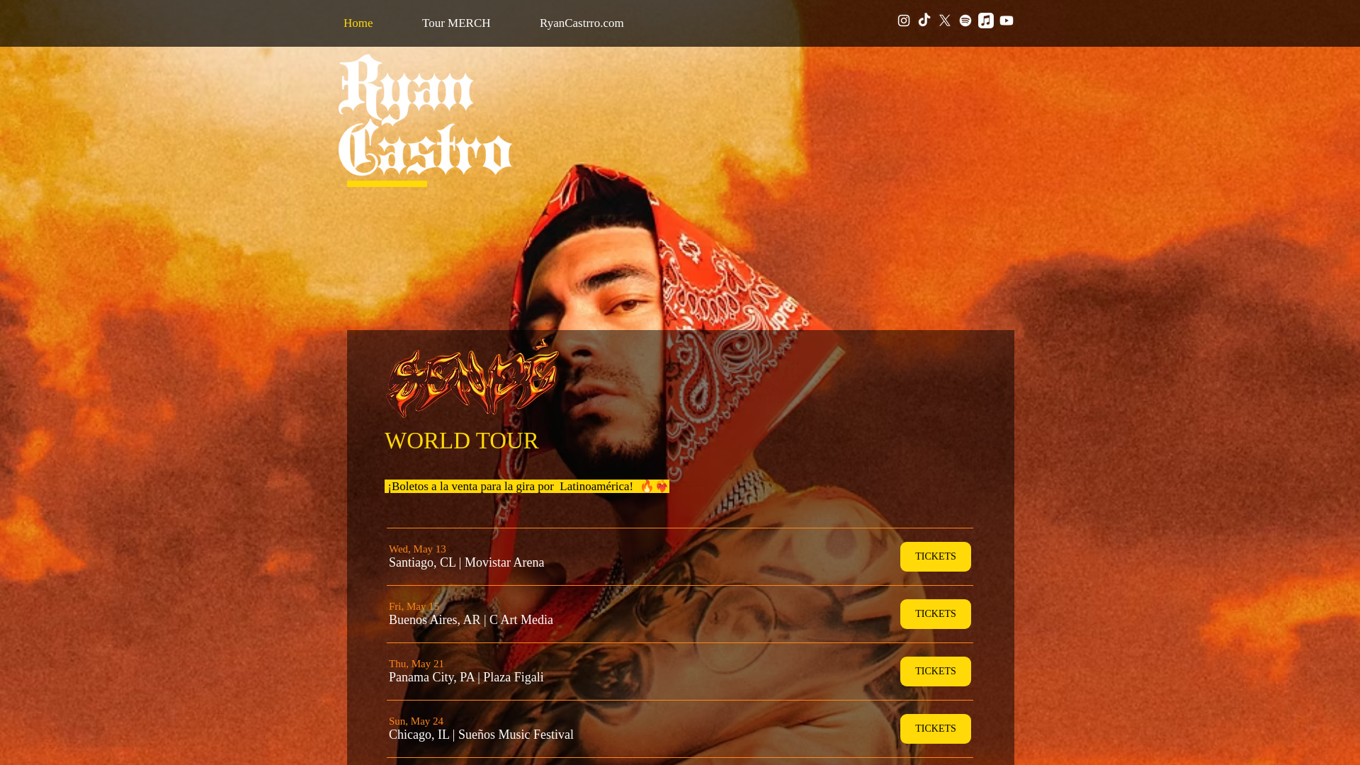 website screenshot of https://www.sendeworldtour.com
