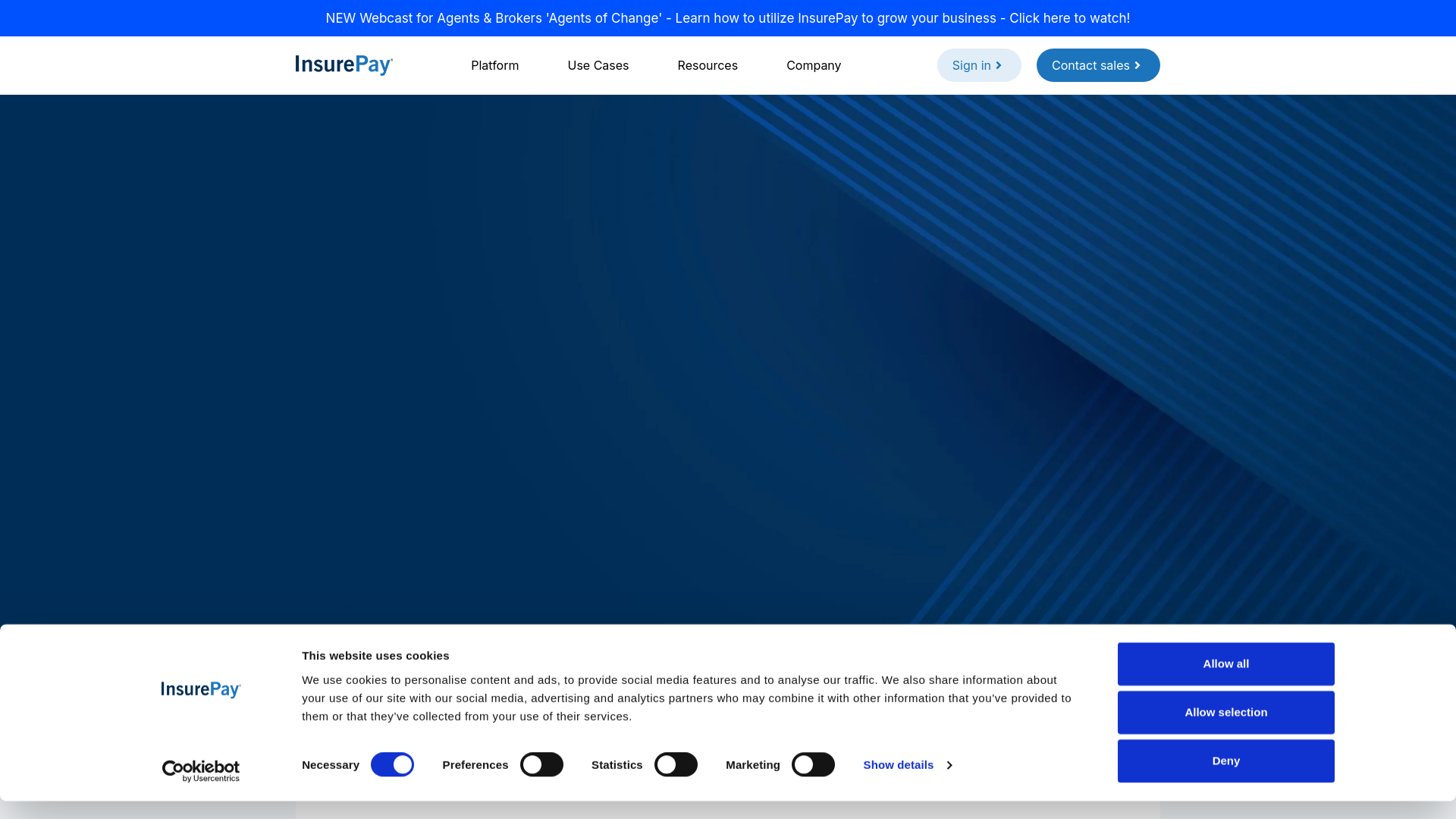 website screenshot of https://goinsurepay.com/