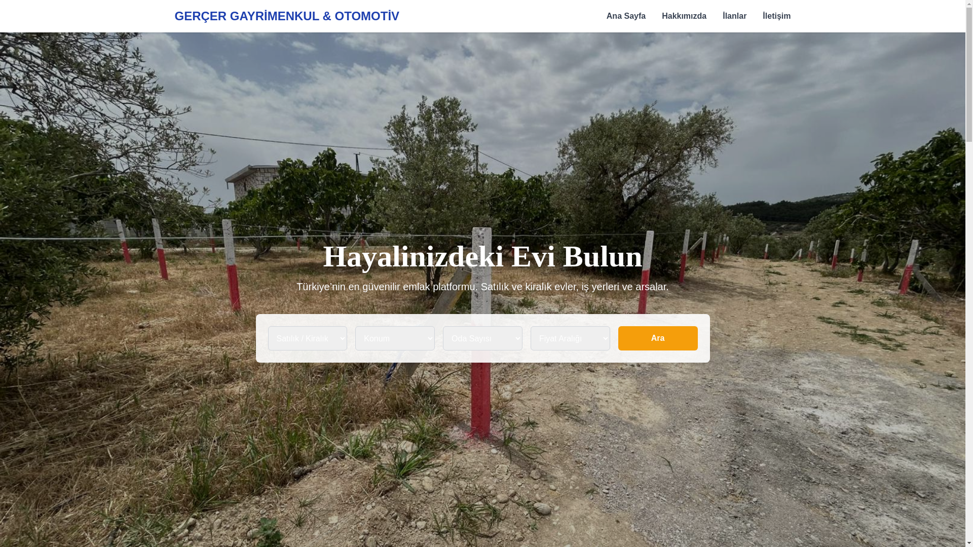 website screenshot of https://gercergayrimenkul.com.tr/