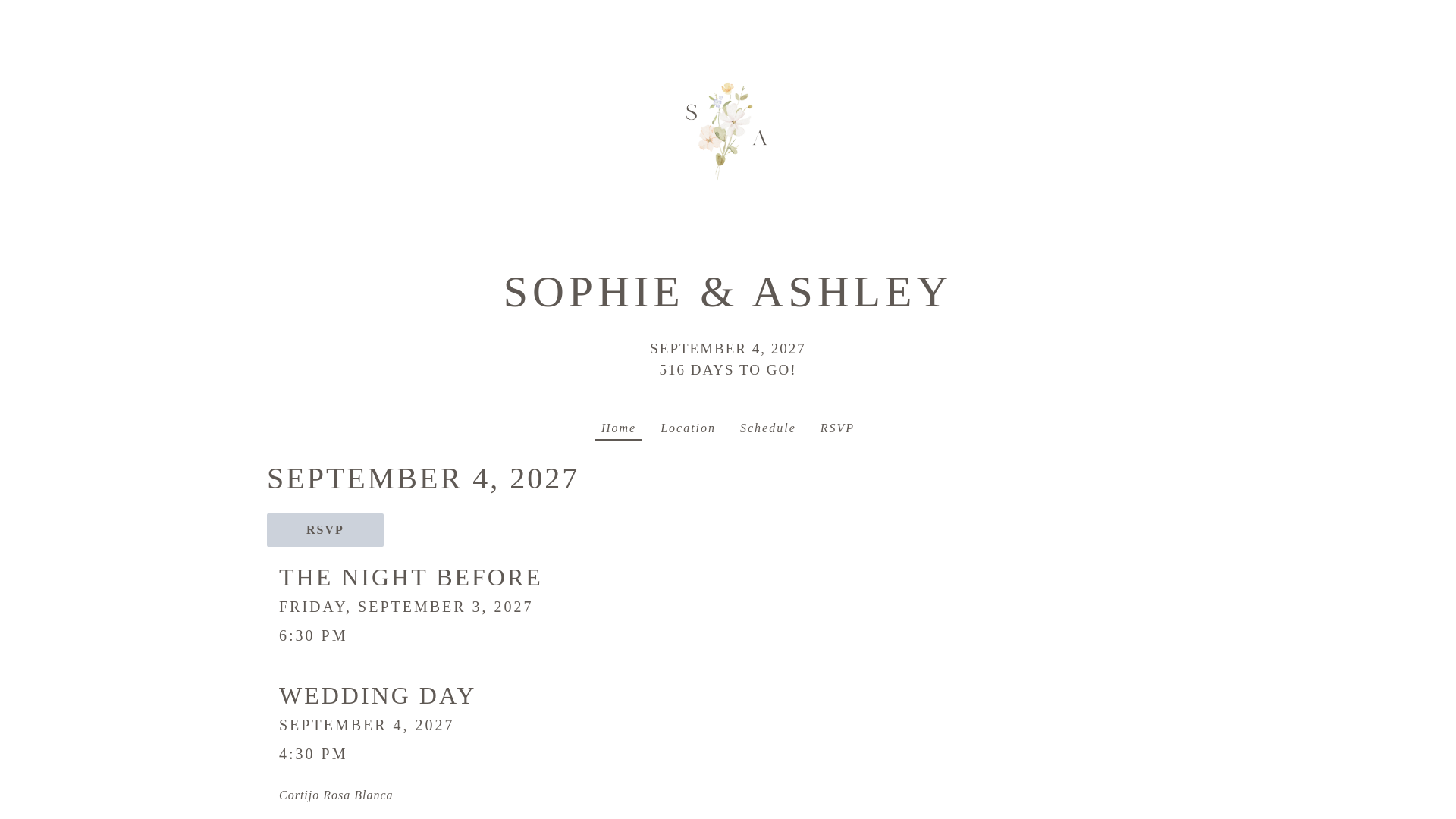 website screenshot of https://thesmithsweddingcelebration.com