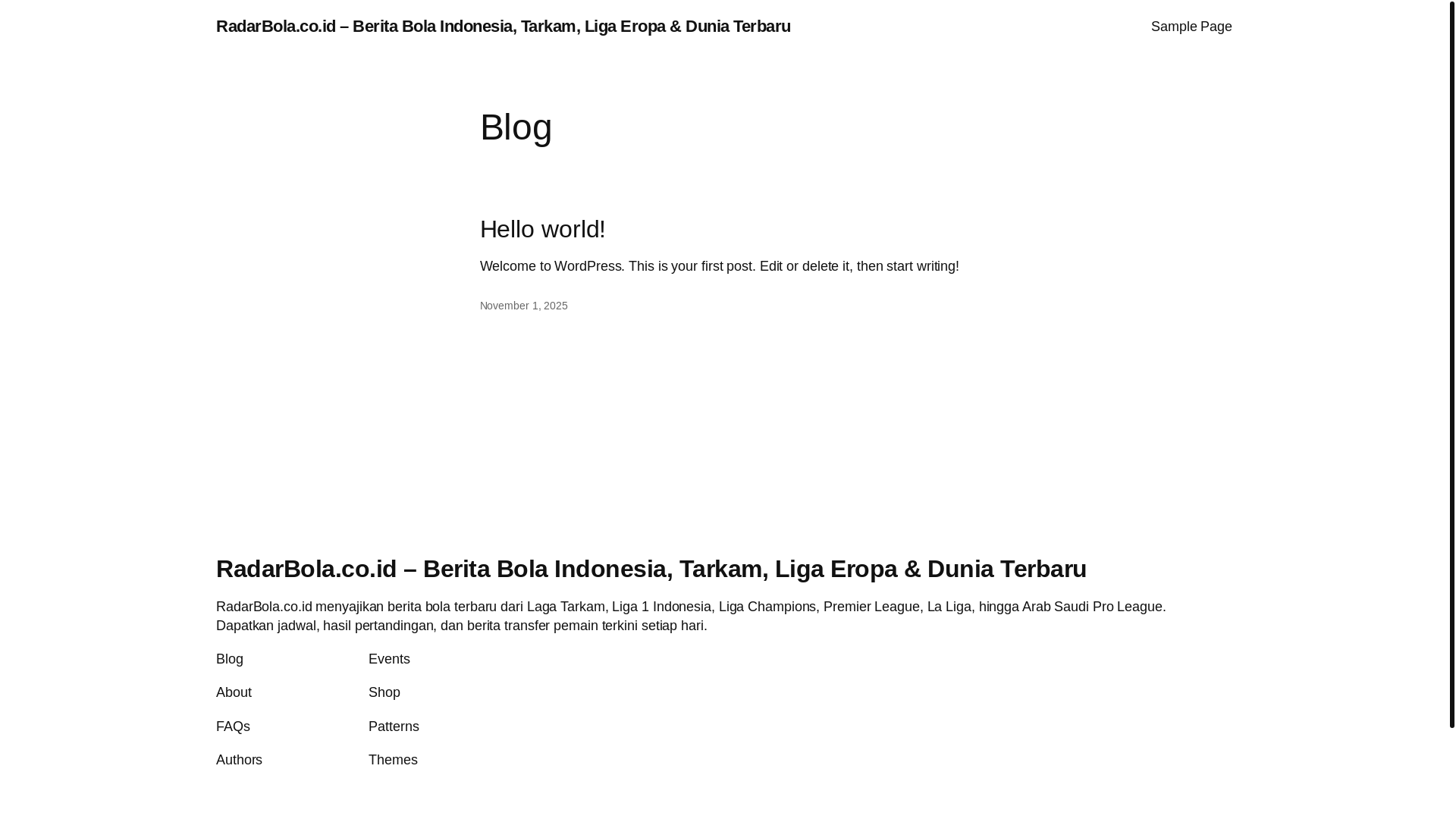 website screenshot of https://radarbola.co.id/