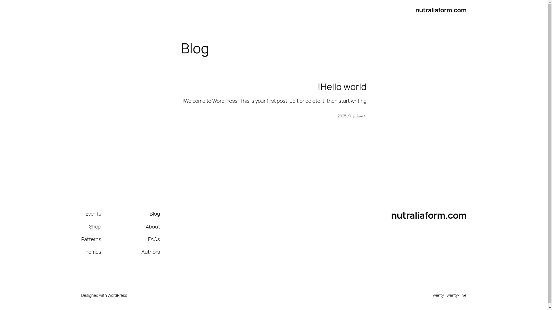 website screenshot of https://nutraliaform.com/