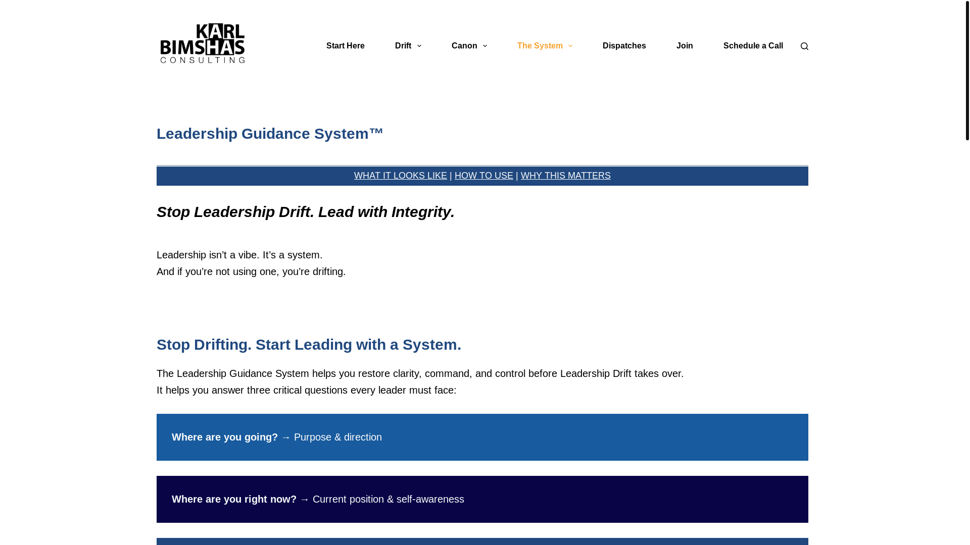 website screenshot of https://leadershipguidancesystem.com/