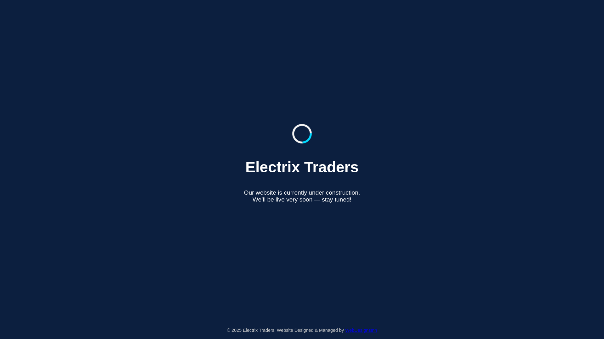 website screenshot of https://electrixtraders.com/