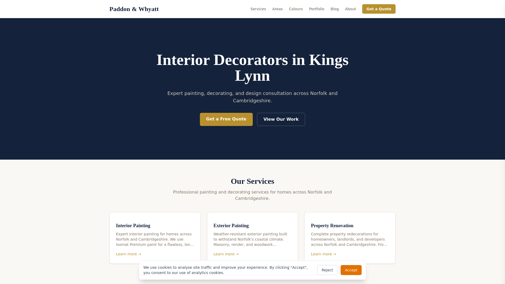 website screenshot of https://paddonandwhyatt-v2.pages.dev/