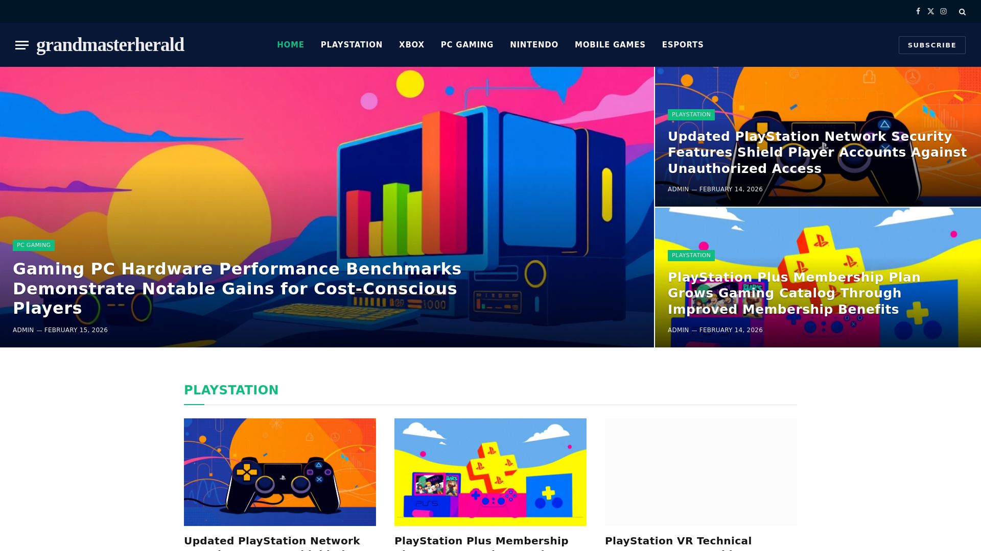 website screenshot of https://grandmasterherald.co.uk/