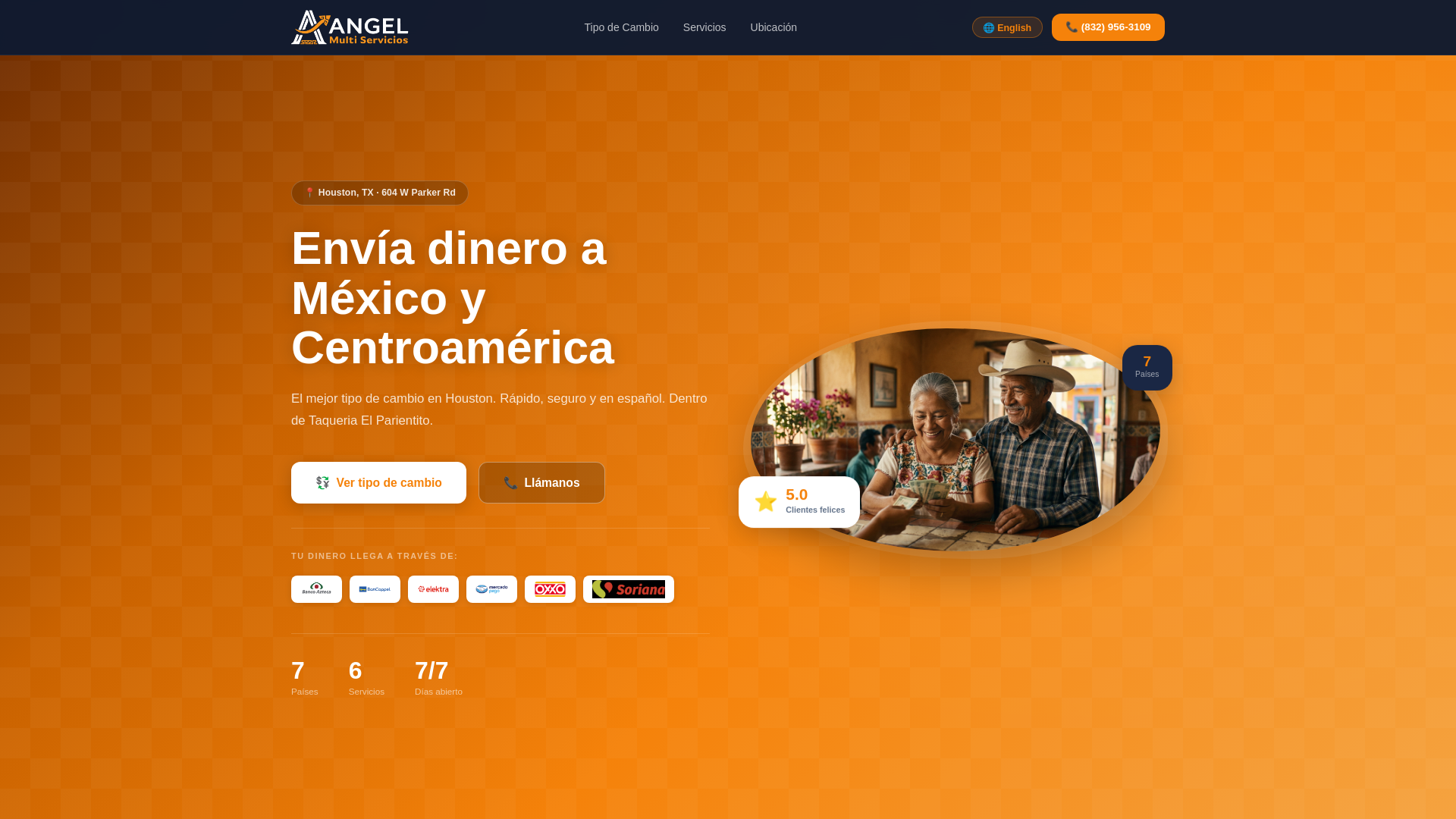 website screenshot of https://angelmultiservicios.com/