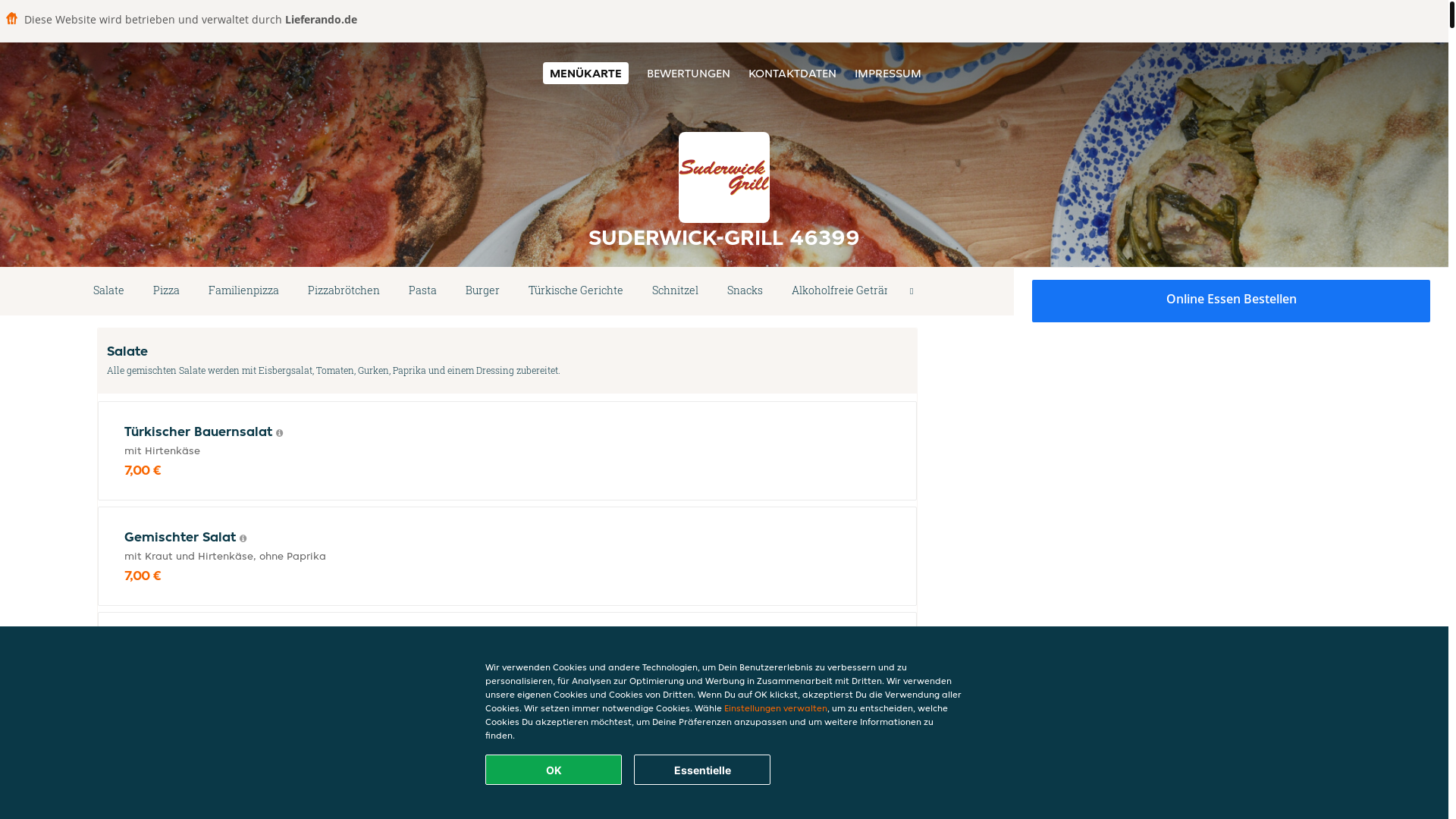 website screenshot of https://suderwickgrill-bocholt.de/