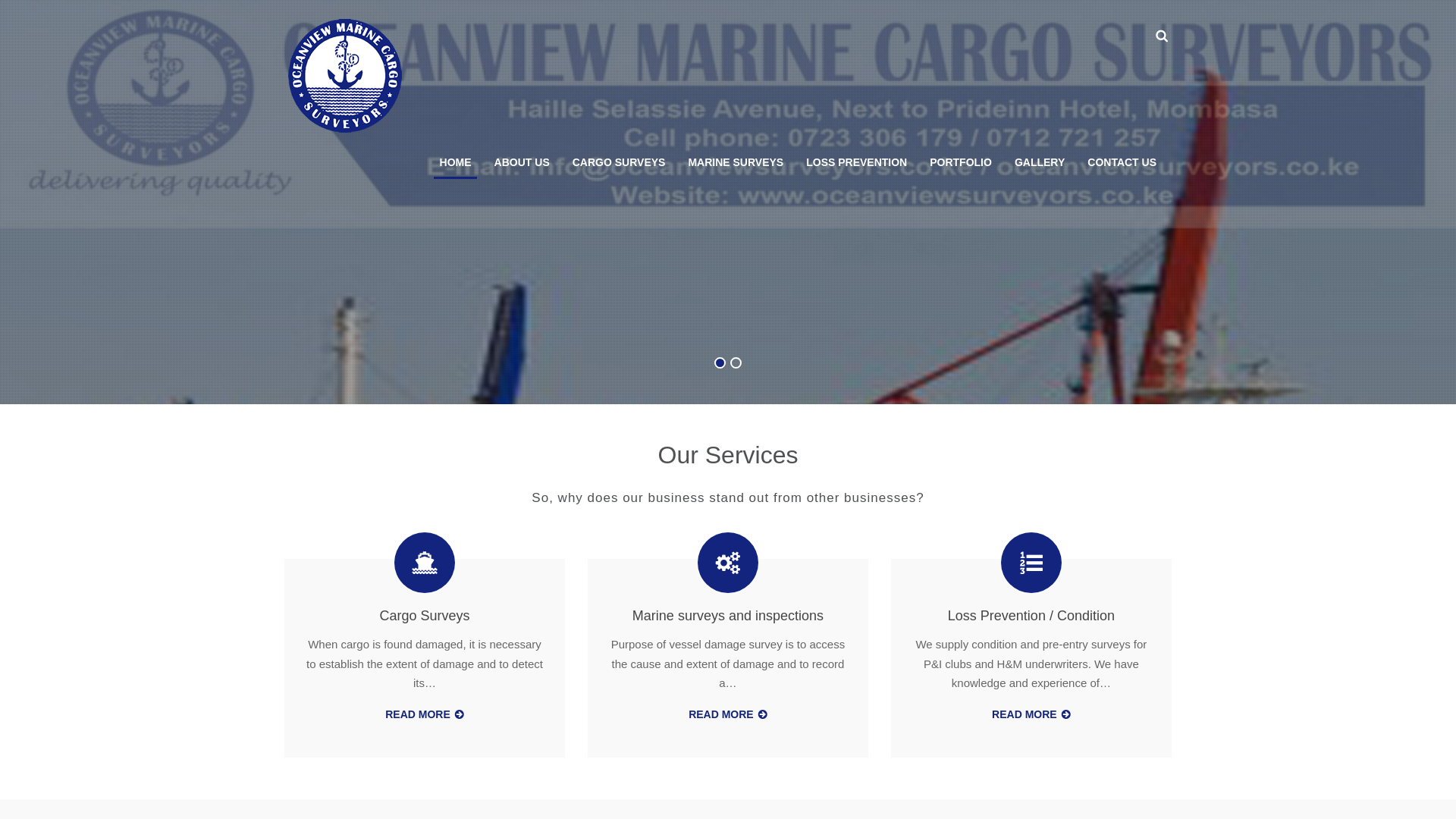 website screenshot of https://oceanviewsurveyors.co.ke