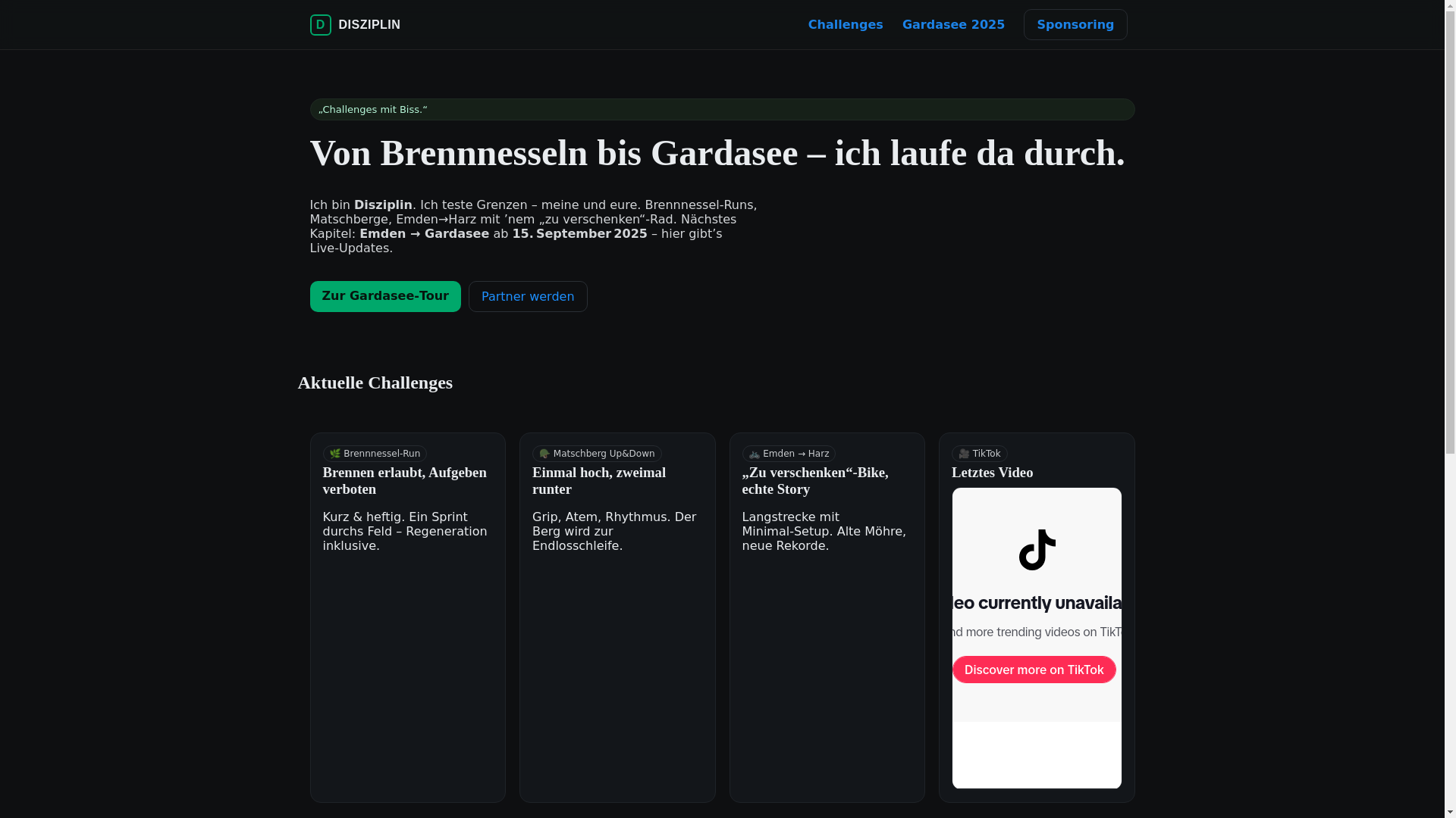 website screenshot of https://team-disziplin.de/