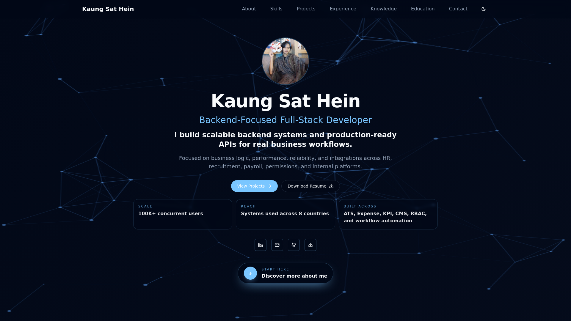 website screenshot of https://kaungsathein.online/