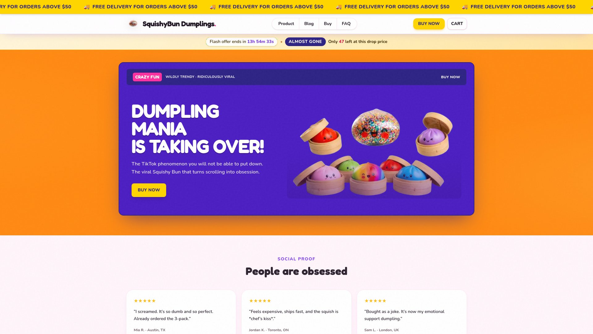 website screenshot of https://squishy-bun.com/