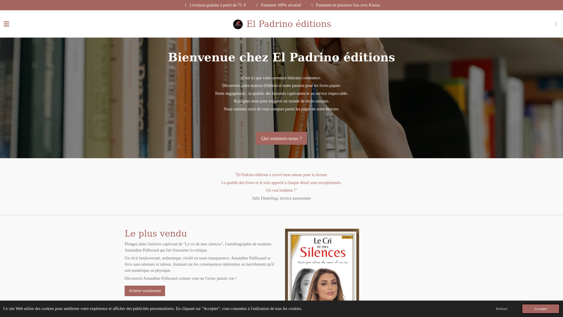 website screenshot of https://editionselpadrino.fr/